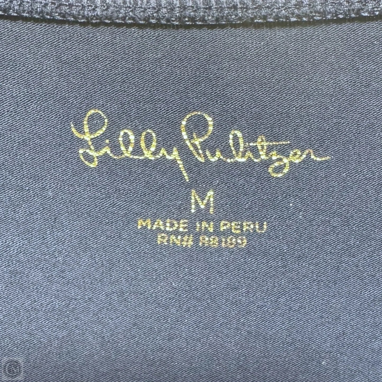 Top Short Sleeve Designer By Lilly Pulitzer In Navy, Size: M