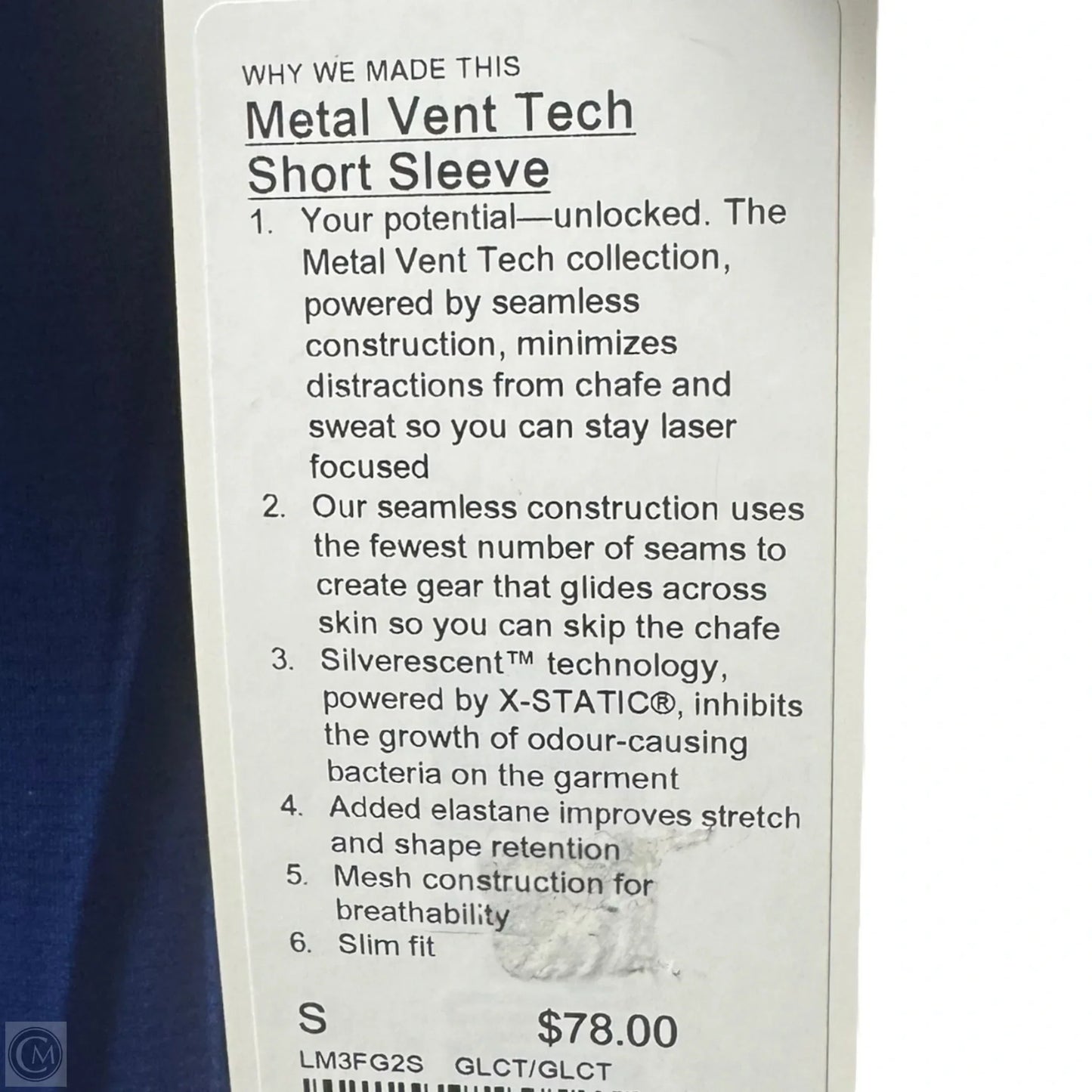 Athletic Top Short Sleeve By Lululemon In Blue, Size: S