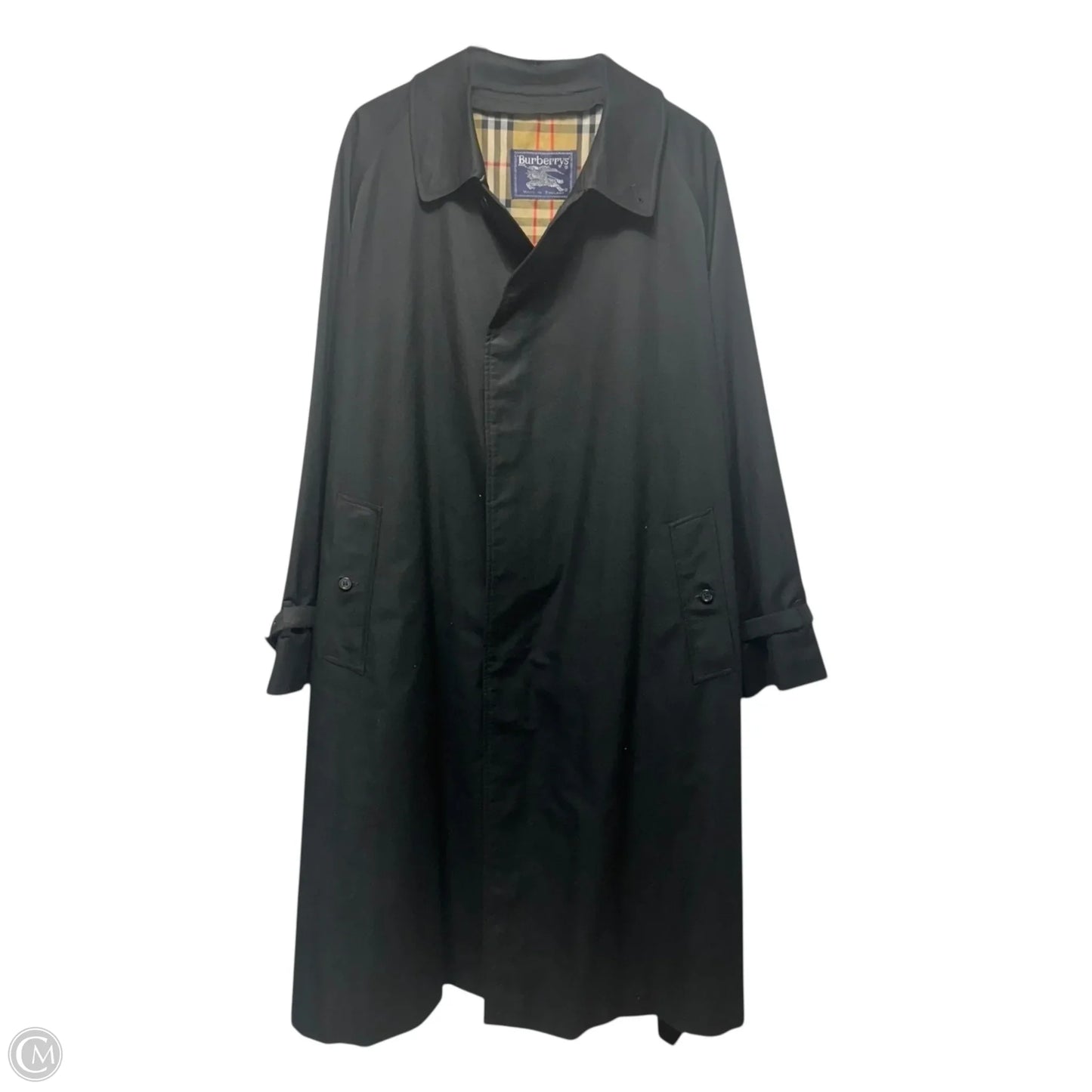 Nova Check Lined Belted Coat Luxury Designer By Burberry In Black, Size: XL (EU 46)