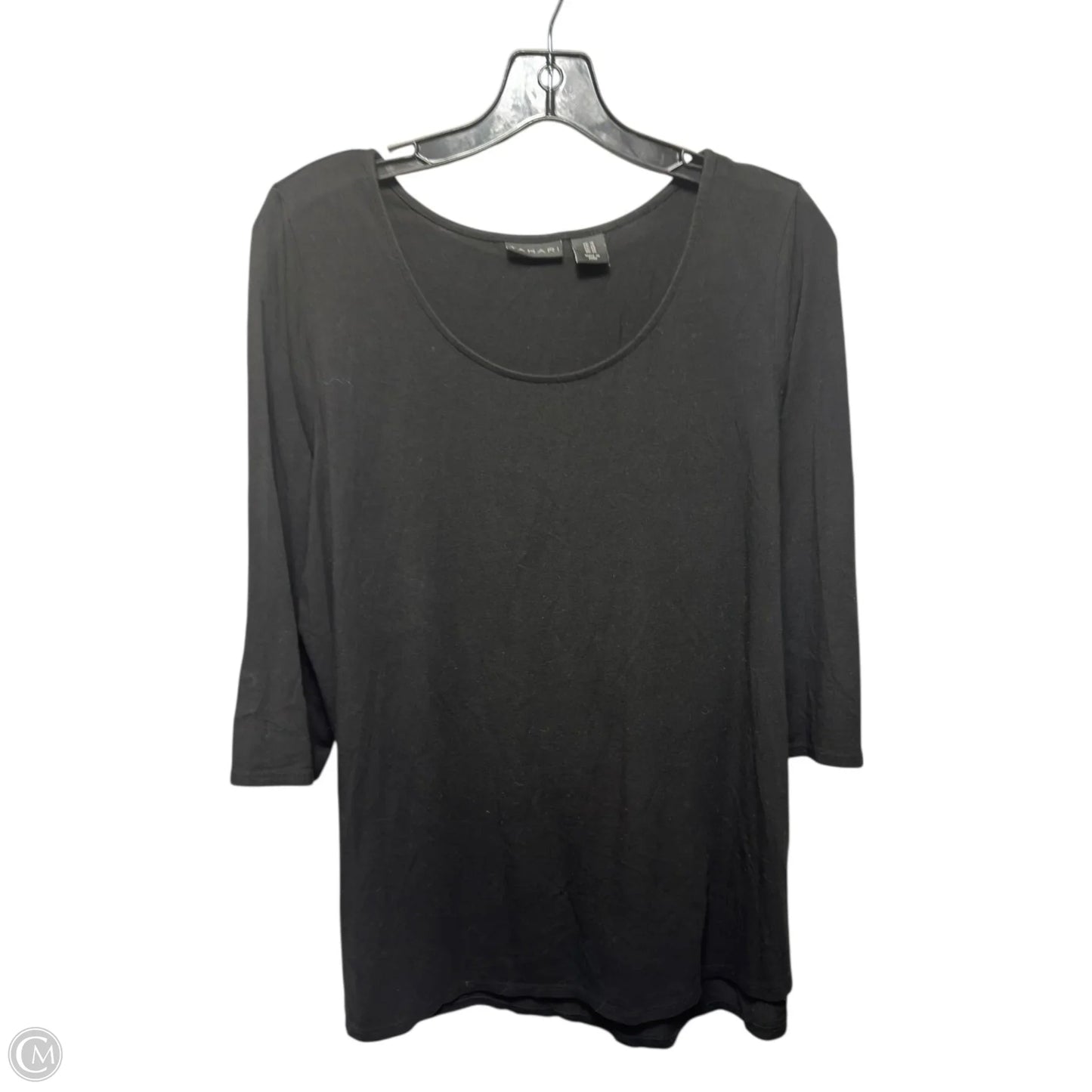 Top Long Sleeve Basic By Tahari In Black, Size: 1x