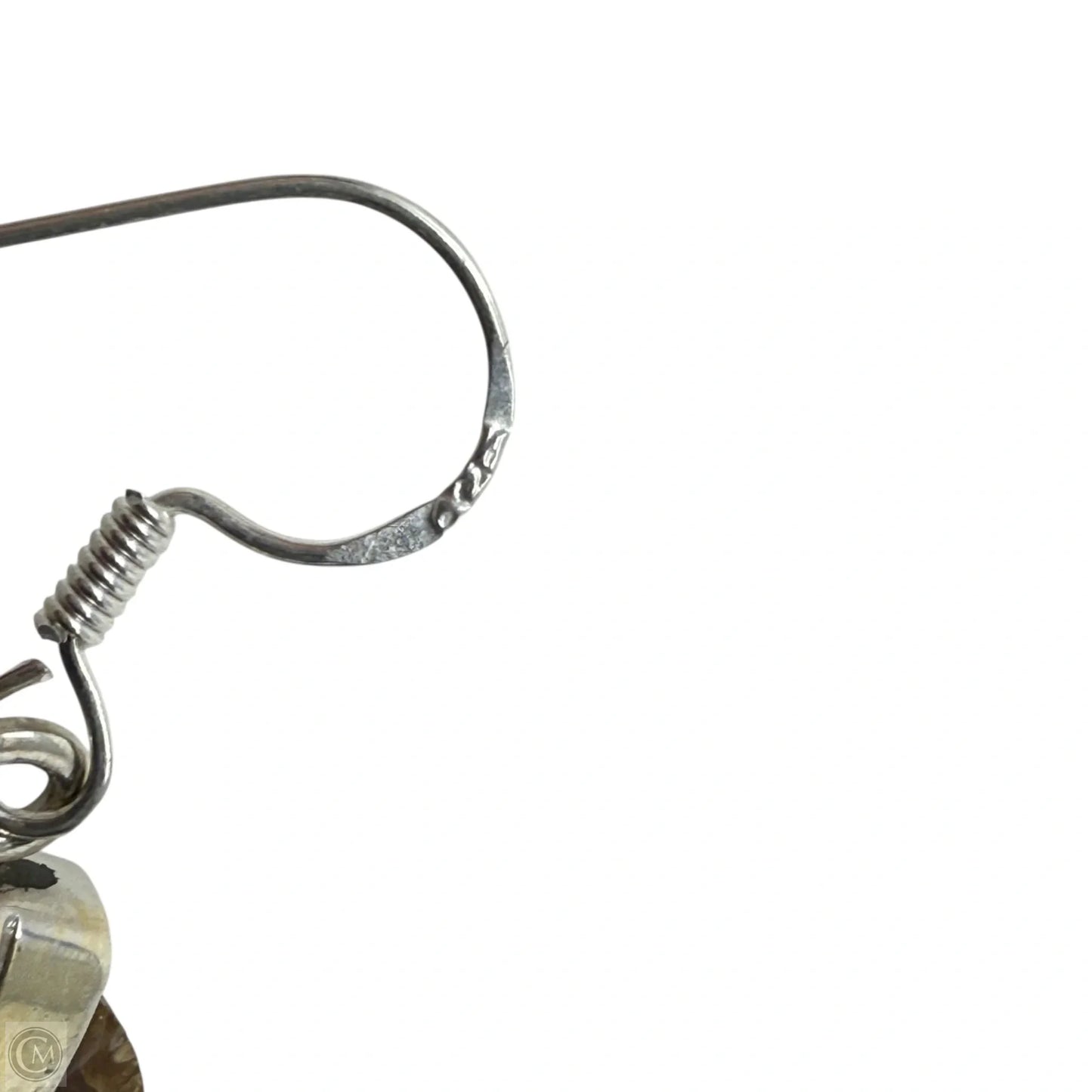 Sterling Silver & Ammonite Shell Dangle Earrings