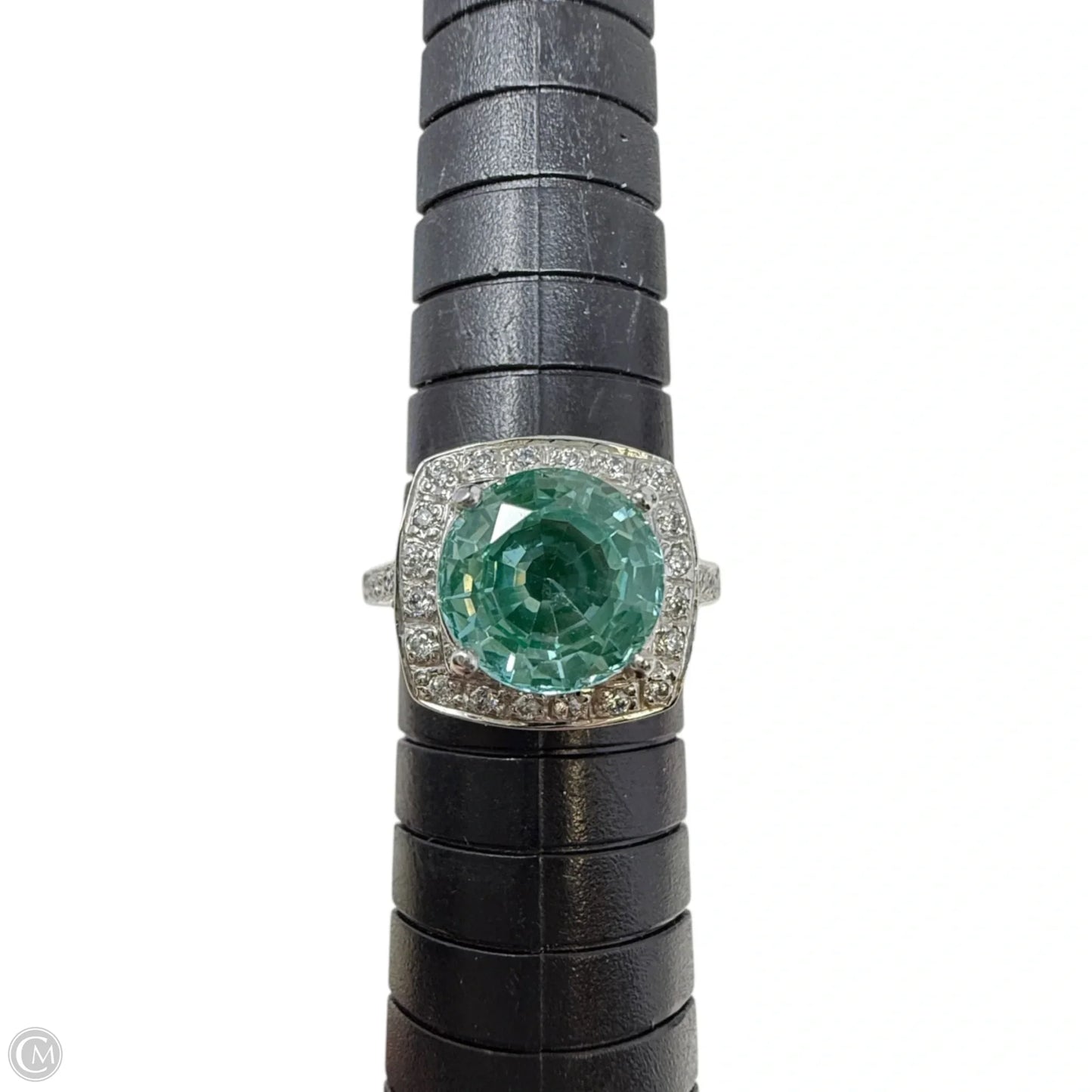 Sterling Silver Aqua Gemstone Cocktail Ring, Size: 6.5