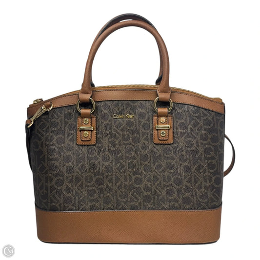 Logo Satchel Handbag By Calvin Klein, Size: Medium