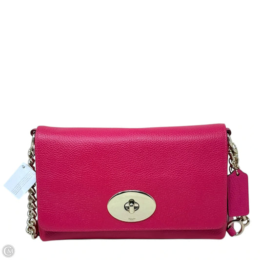 Pebbled Leather Crosstown Crossbody Designer By Coach, Size: Medium