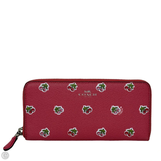 Cherry Wallet Designer By Coach, Size: Medium