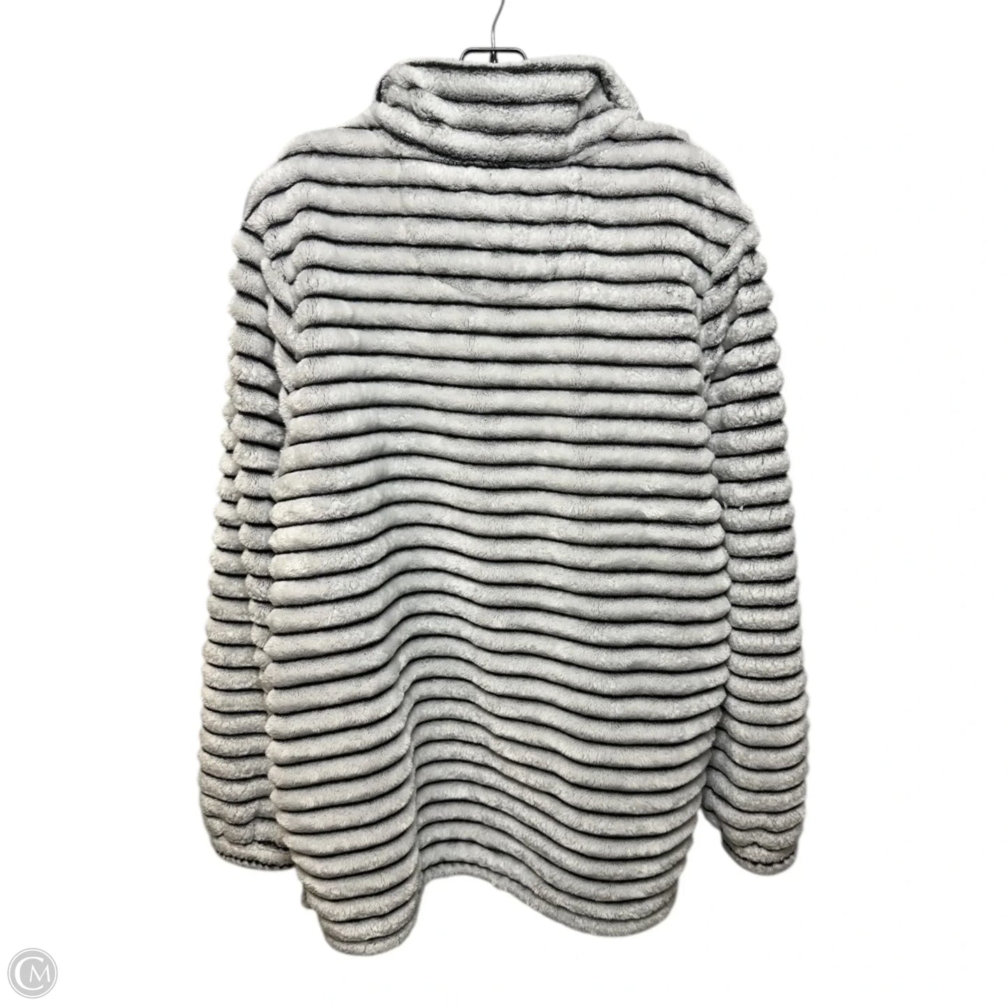 Fleece Jacket By Simply Southern In Black & White, Size: L