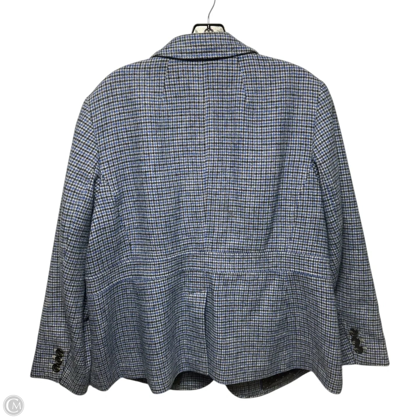 Wool Blend Blazer By Talbots In Plaid Pattern, Size: 18