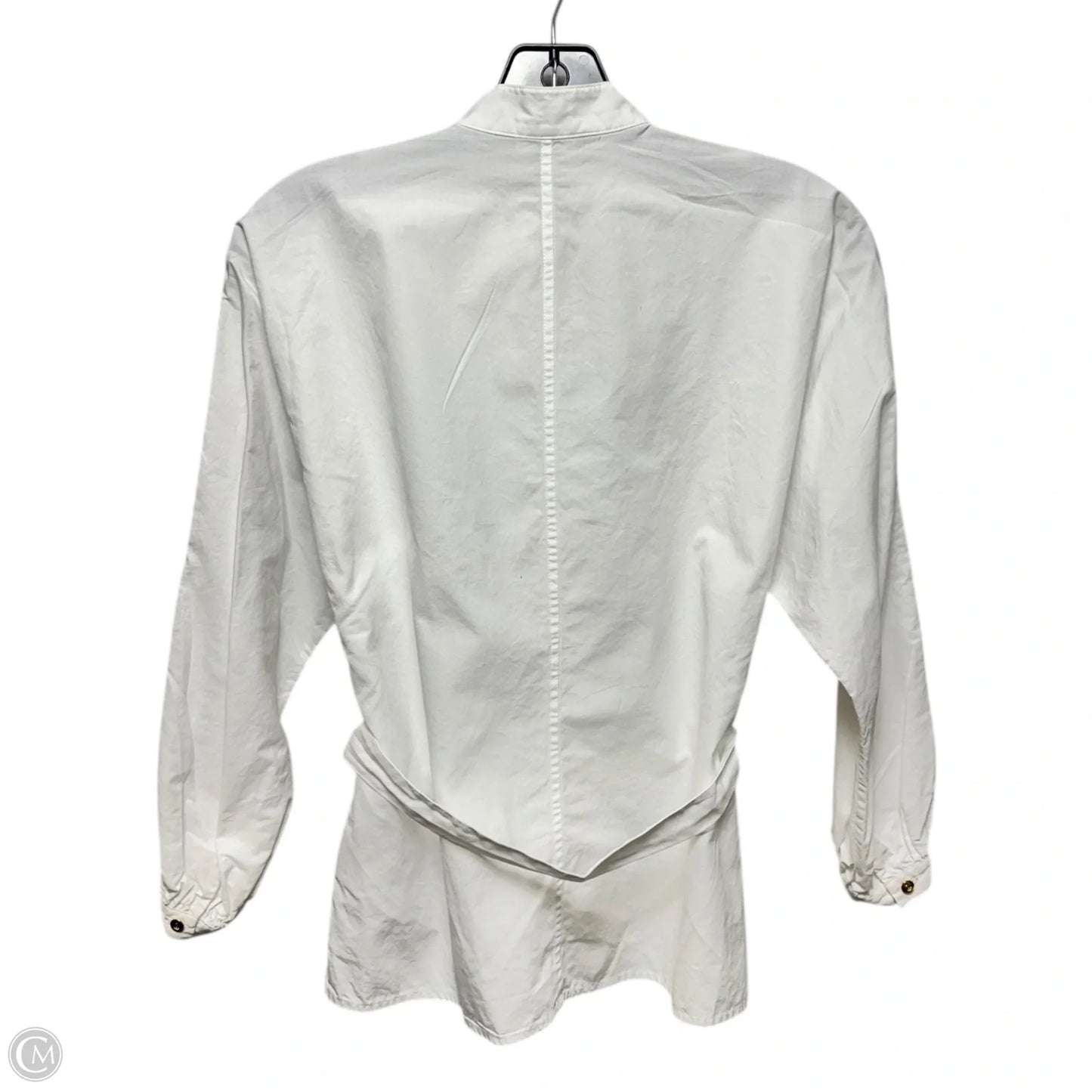Tie-Waist Cotton Blouse By Lauren By Ralph Lauren In White, Size: Xsp