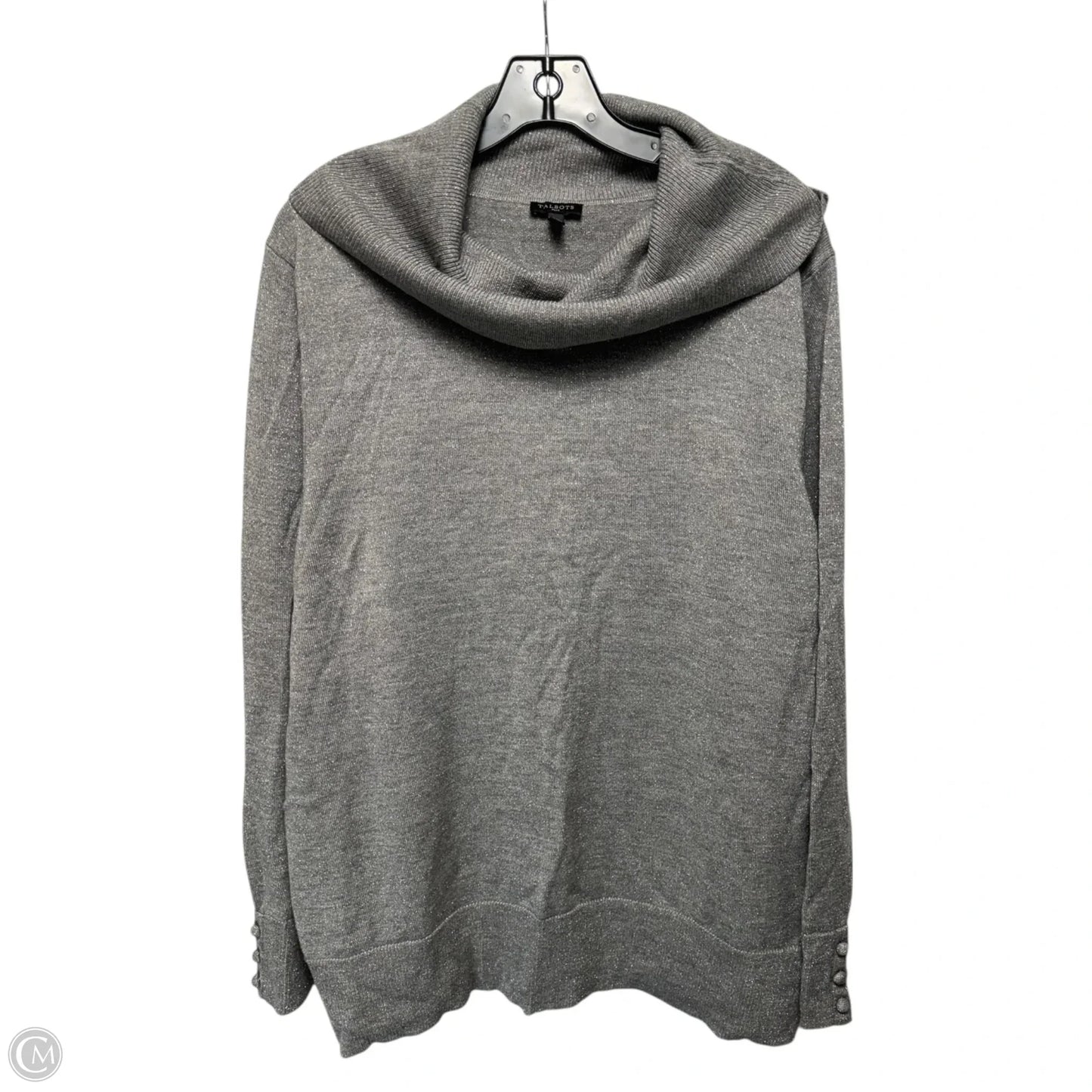 Metallic Sweater By Talbots In Silver, Size: 3x