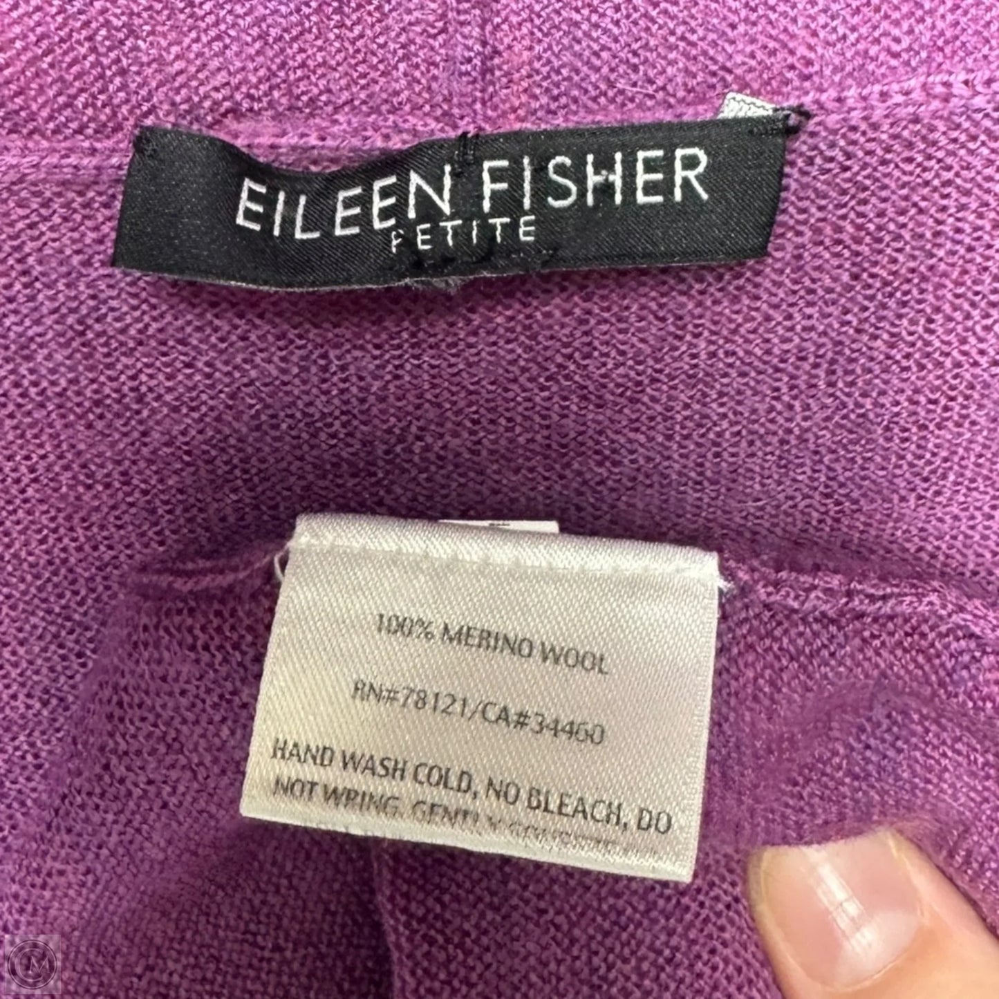 Sweater Cardigan By Eileen Fisher In Purple, Size: Mp