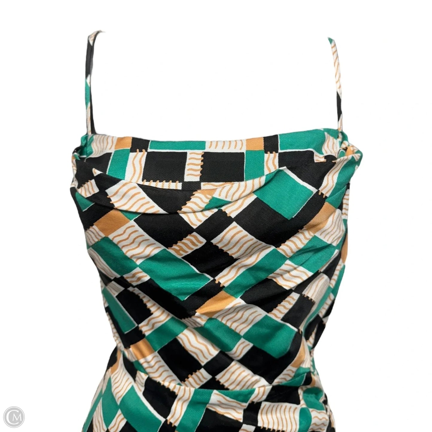 Sleeveless Draped-Back Asymmetric Slip Midi Dress By Anthropologie In Multi-colored, Size: 6