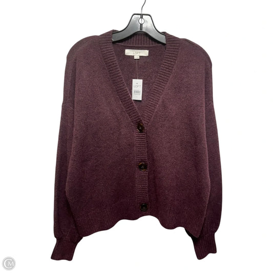 Sweater Cardigan By Loft In Maroon, Size: S