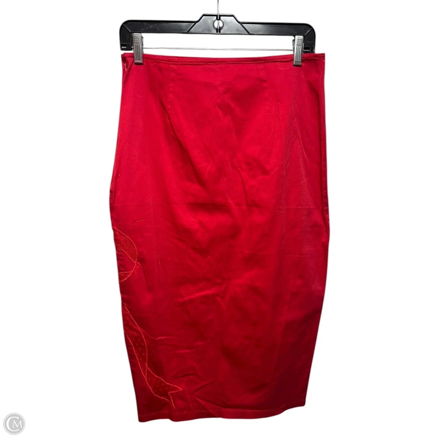 Bombshell Bow Midi Pencil Skirt By Maeve In Red, Size: M