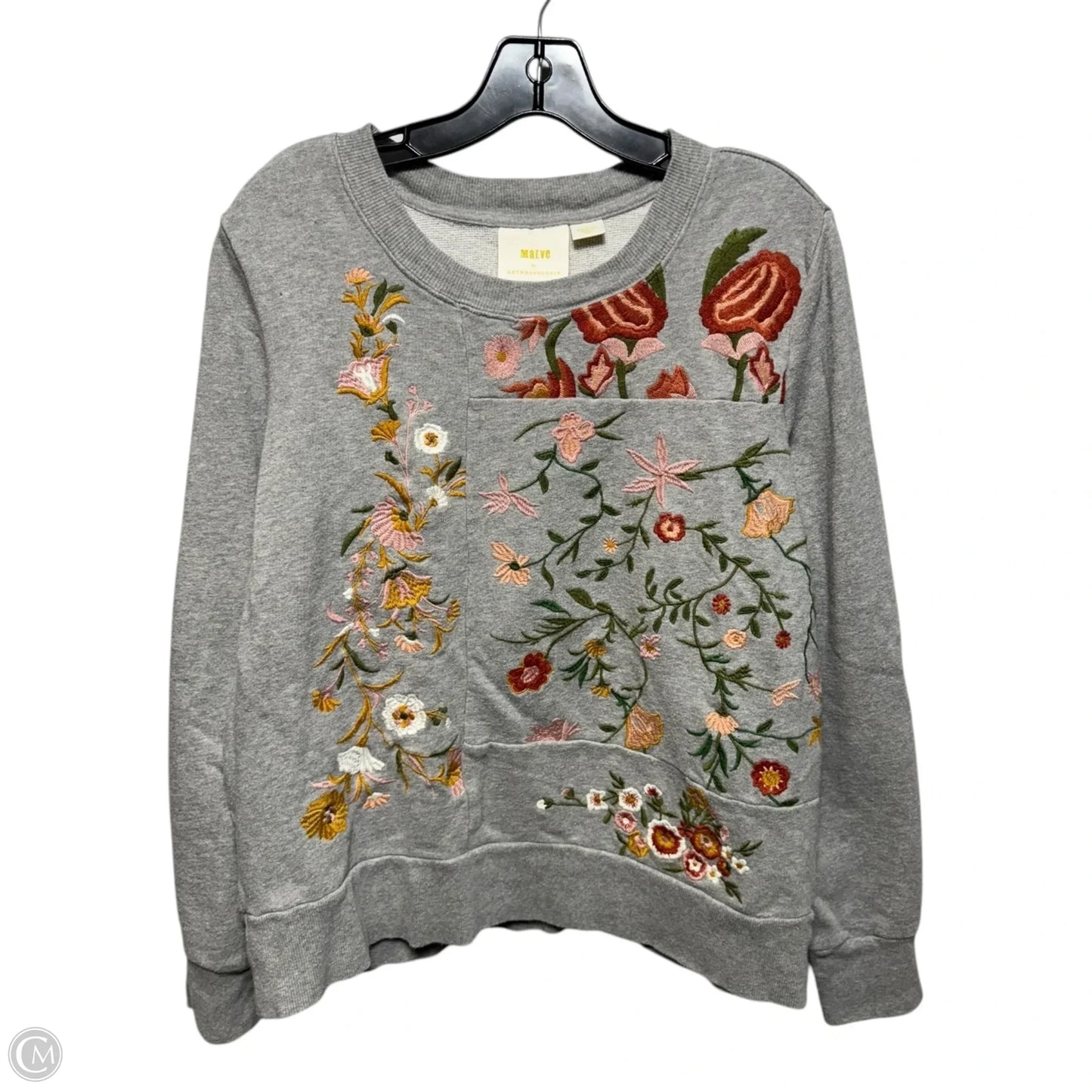 Marcie Embroidered Sweatshirt By Maeve In Grey, Size: M