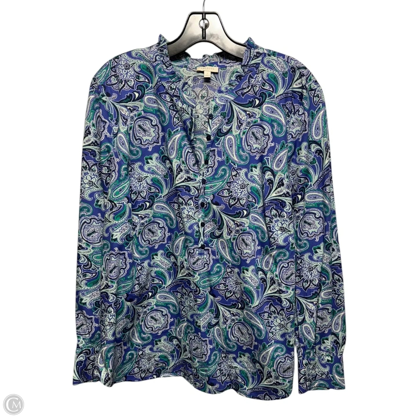 Blouse Long Sleeve By Talbots In Paisley Print, Size: L