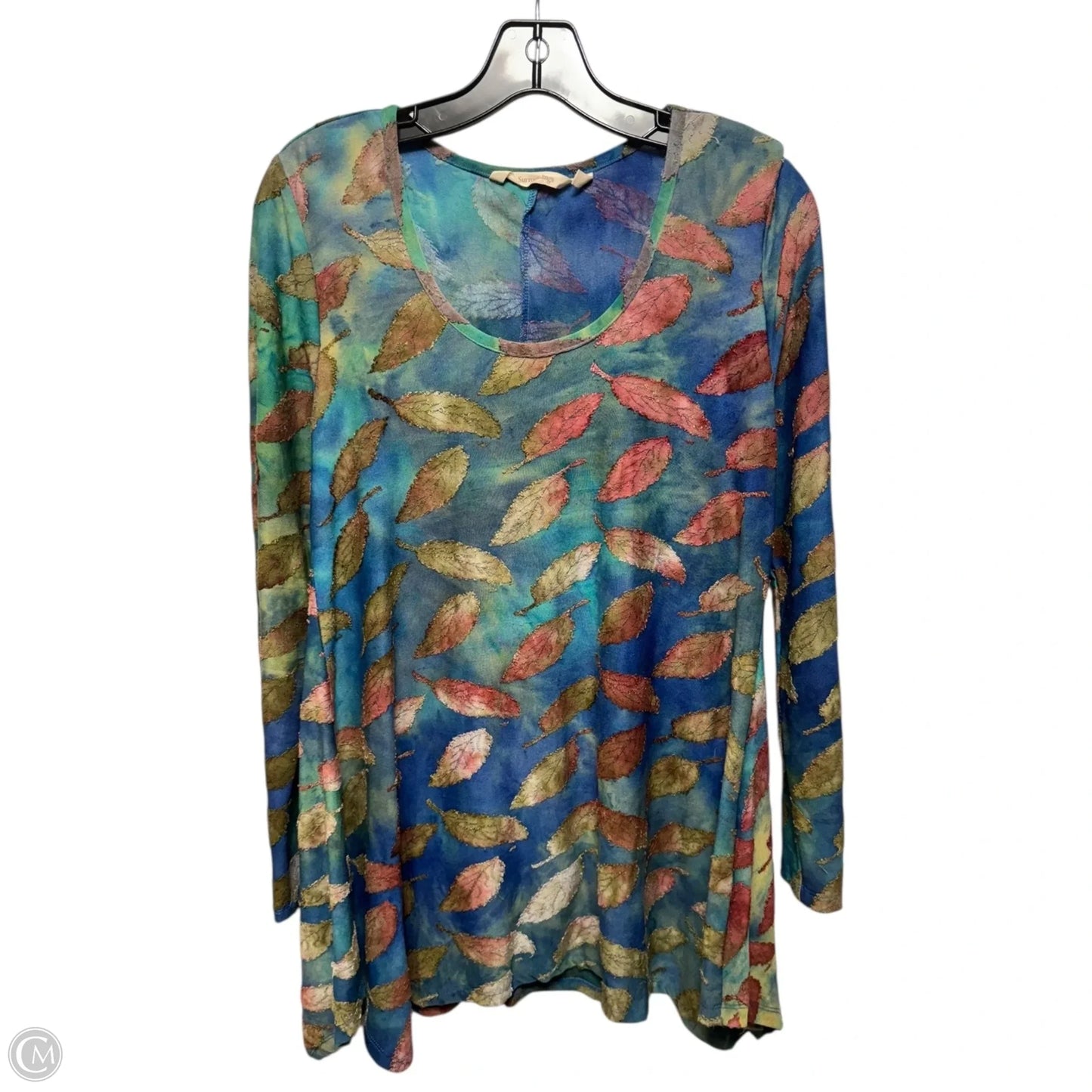 Leaves Tunic Long Sleeve By Soft Surroundings In Multi-colored, Size: S