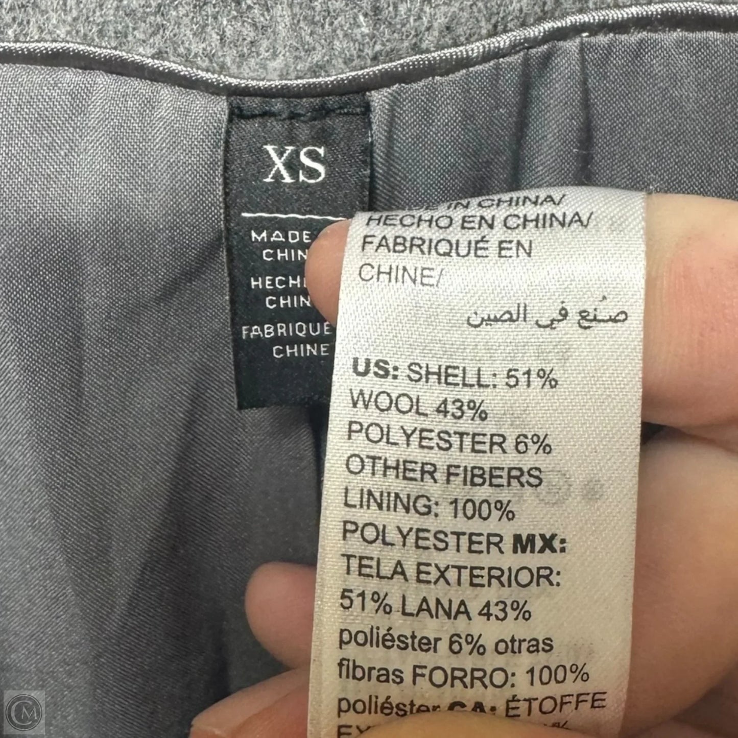 Coat Wool Blend By White House Black Market In Grey, Size: Xs