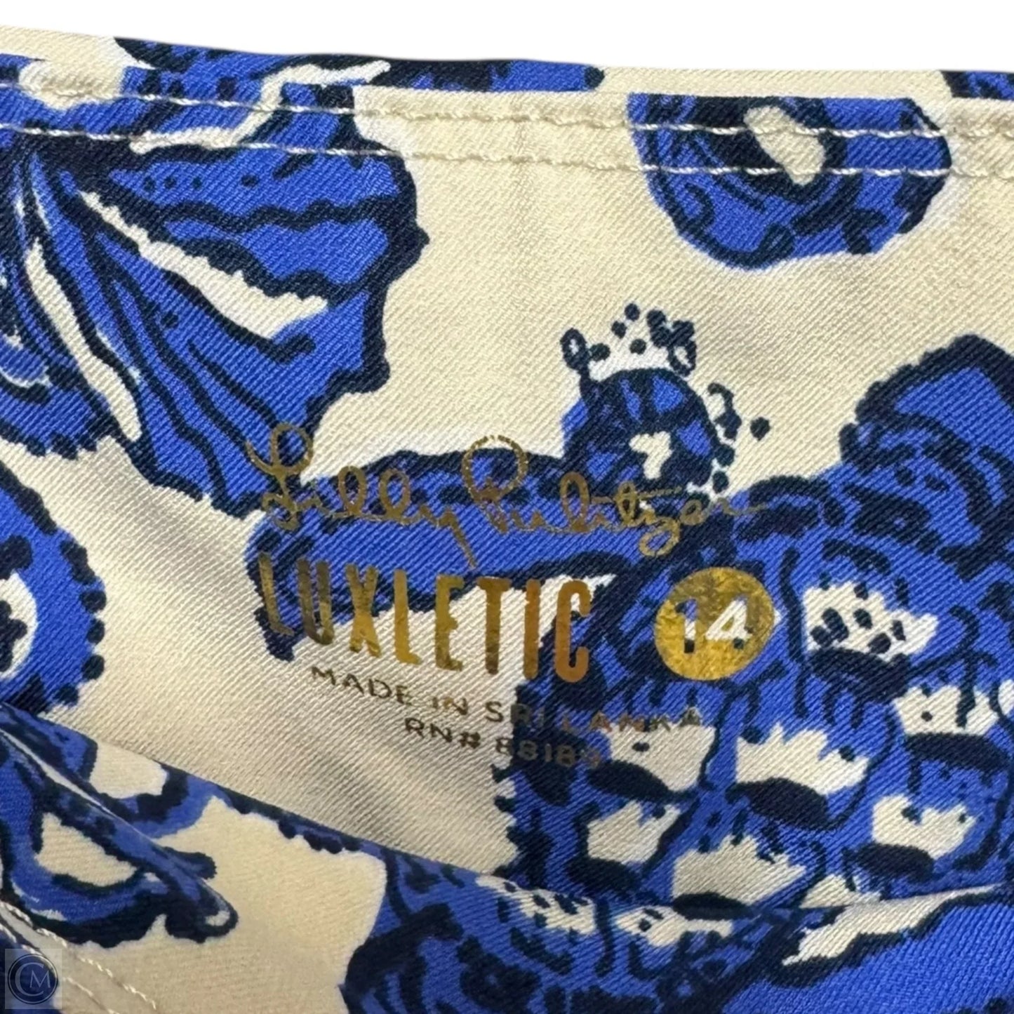 Athletic Legging Pants Designer By Luxletic Lilly Pulitzer In Multi-colored, Size: 14