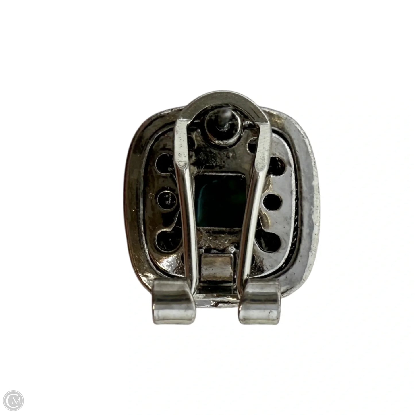 Turquoise, Silver & Gold Tone Cable Square Omega Latch Post Earrings