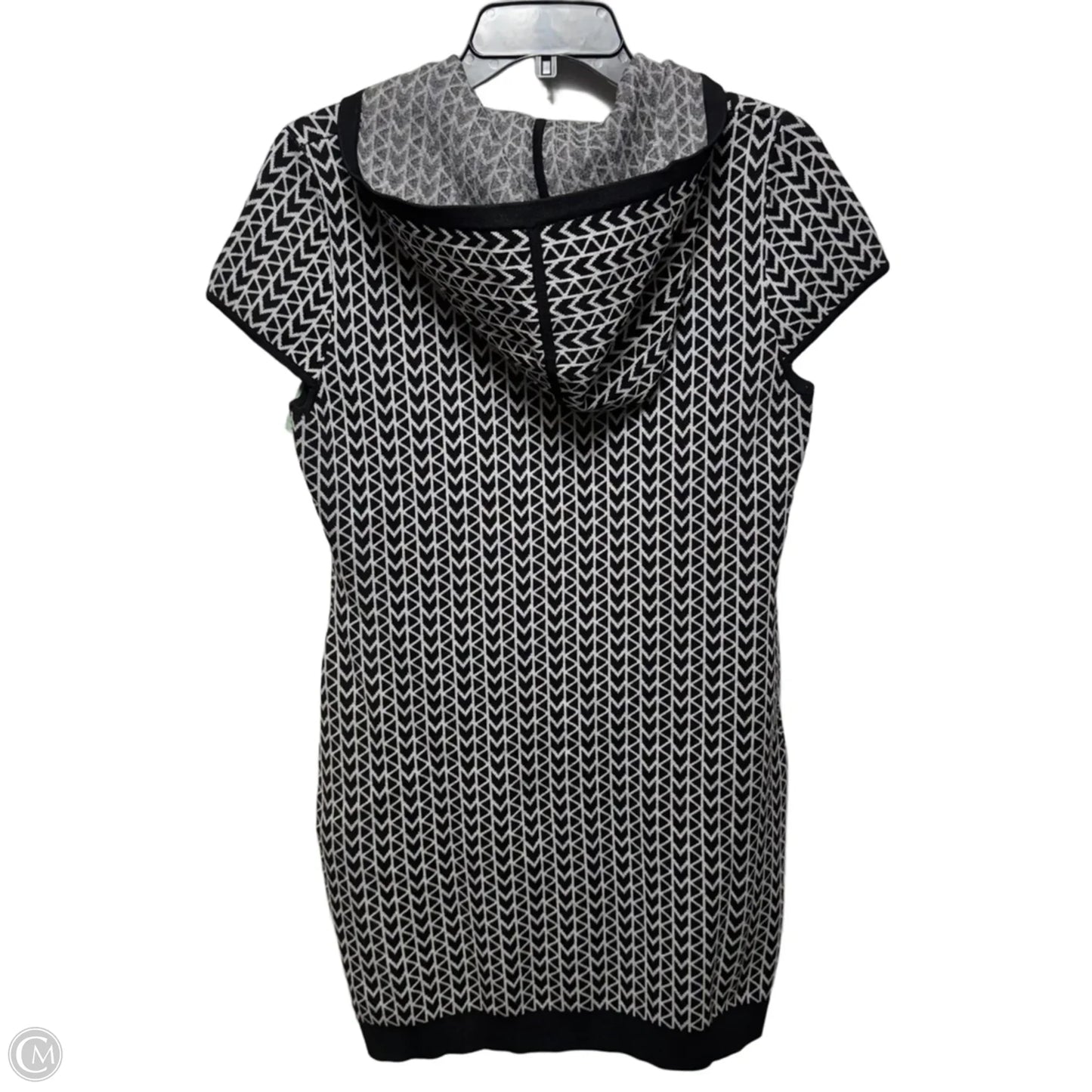Hooded Dress Sweater By Michael By Michael Kors In Black & White, Size: M
