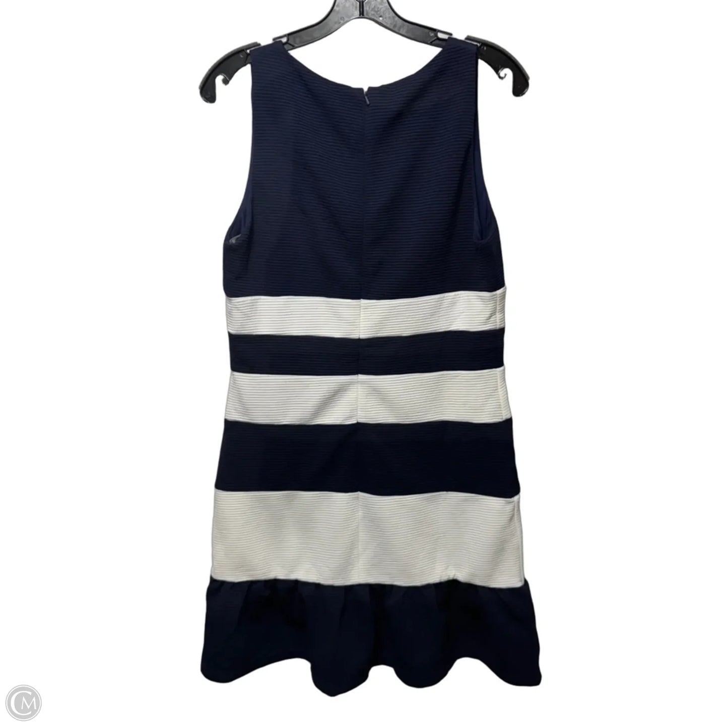 Ribbed Knit Ruffled Hem Fit & Flare Mini Dress By Hutch X Anthropologie In Striped Pattern, Size: M