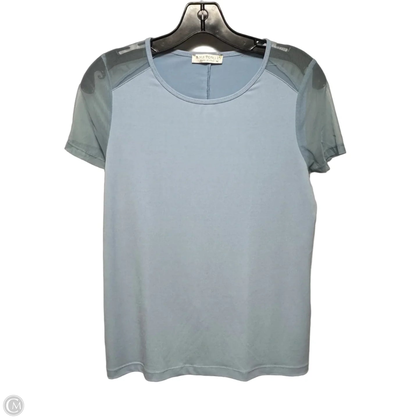 Mesh Trim Top Short Sleeve By Anatomie In Blue, Size: M