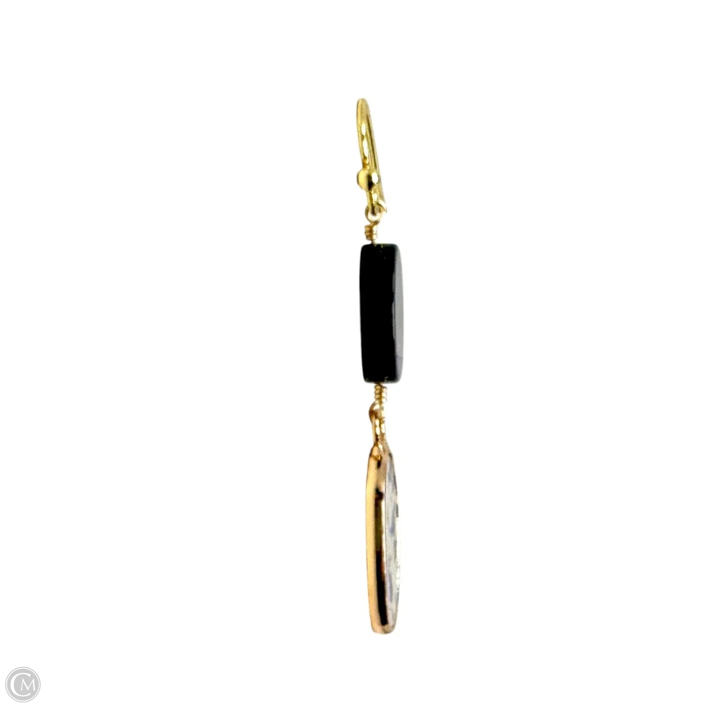 Dalmatian Jasper & Onyx Beaded French Wire Dangle Earrings By Barse