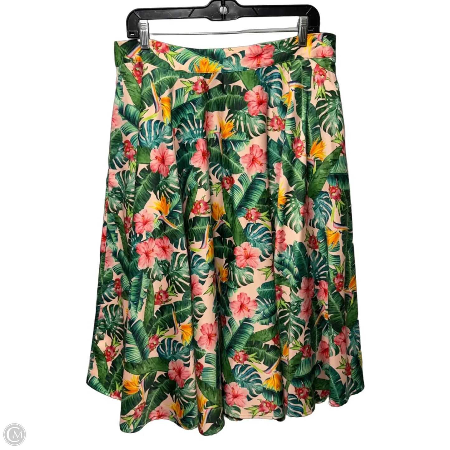 Valentina Floral Tropical Midi Skirt By Voodoo Vixen In Tropical Print, Size: XL