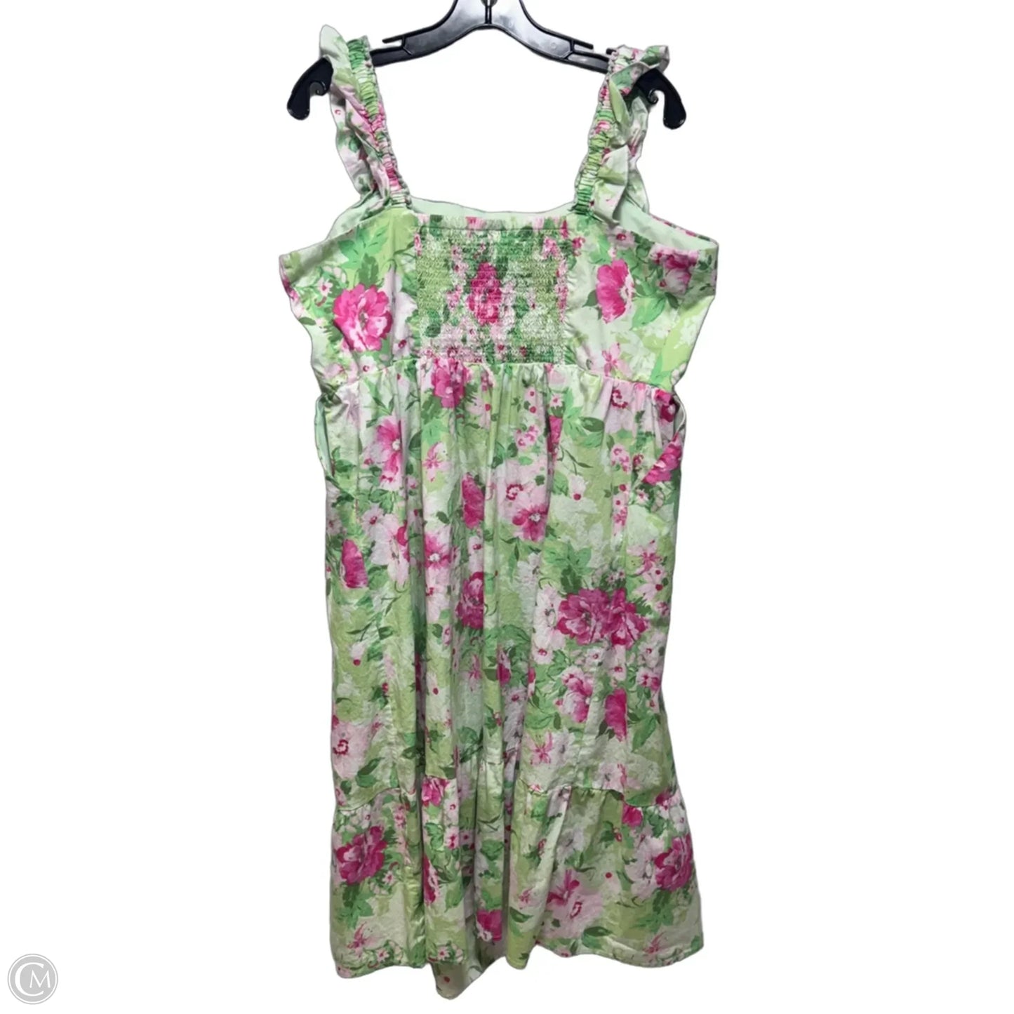 Poplin Tiered Ruffle Strap Dress By Torrid In Floral Print, Size: 2X