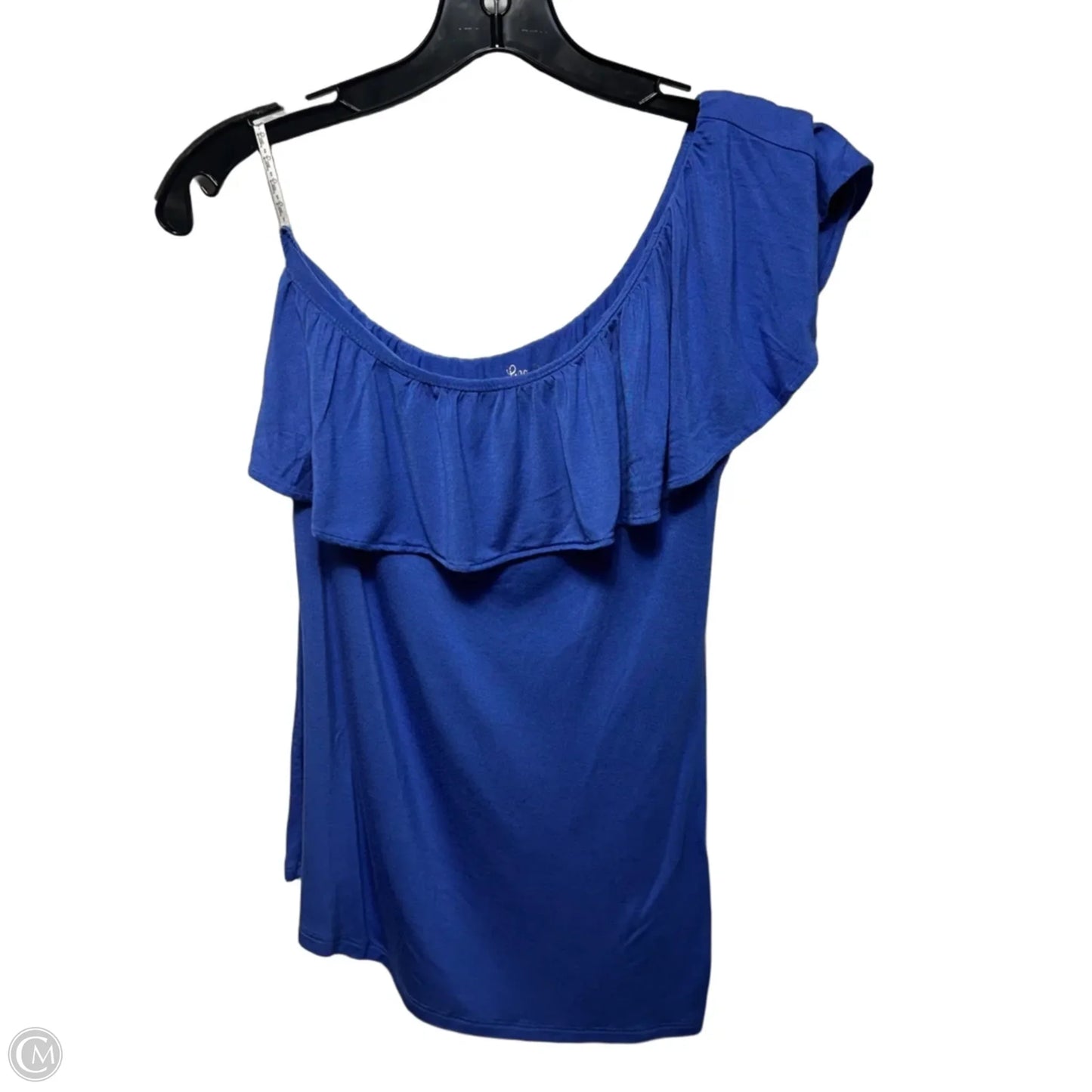 One Shoulder Ruffle Top Sleeveless Designer By Lilly Pulitzer In Blue, Size: S