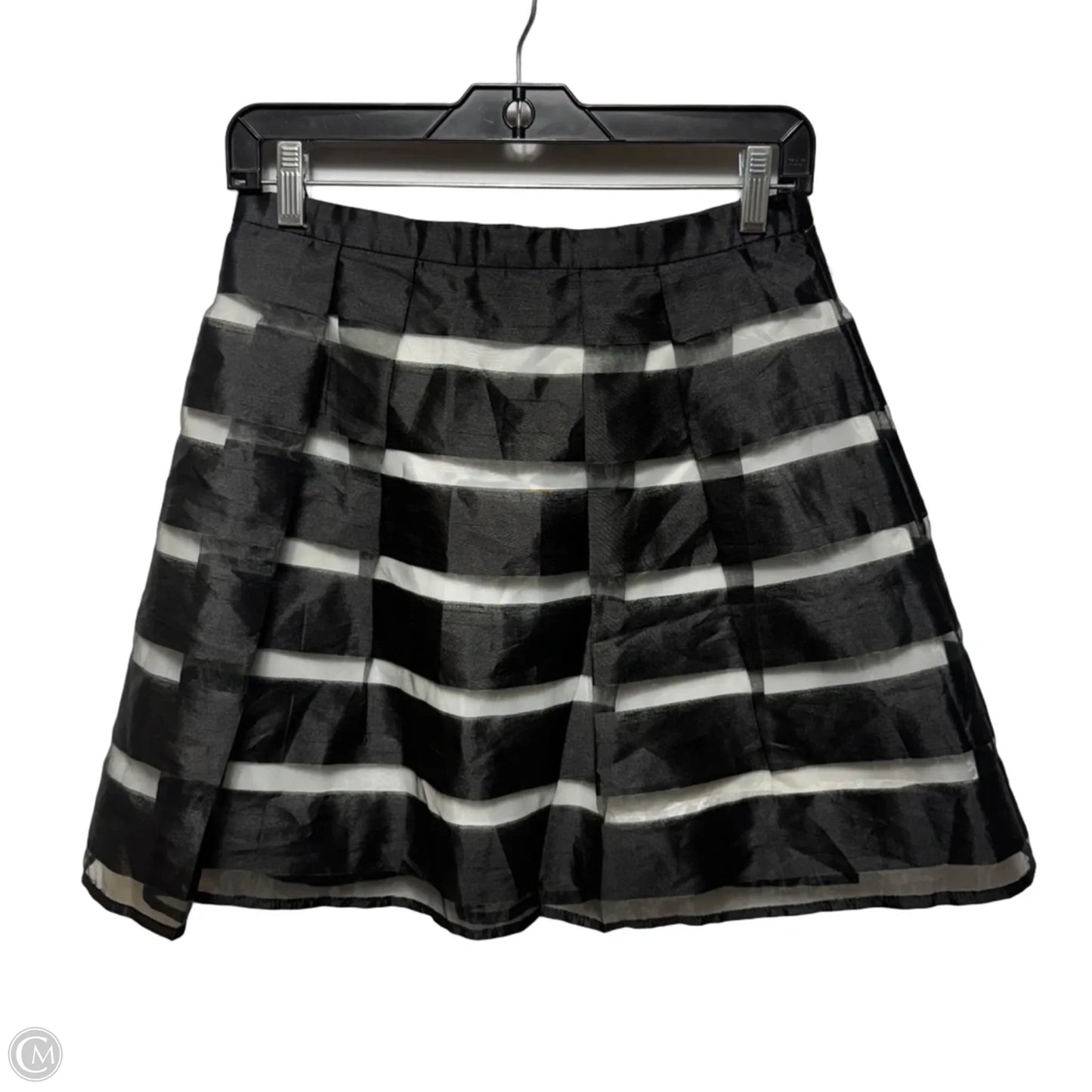 Striped Satin Skirt Designer By Xscape In Striped Pattern, Size: 8