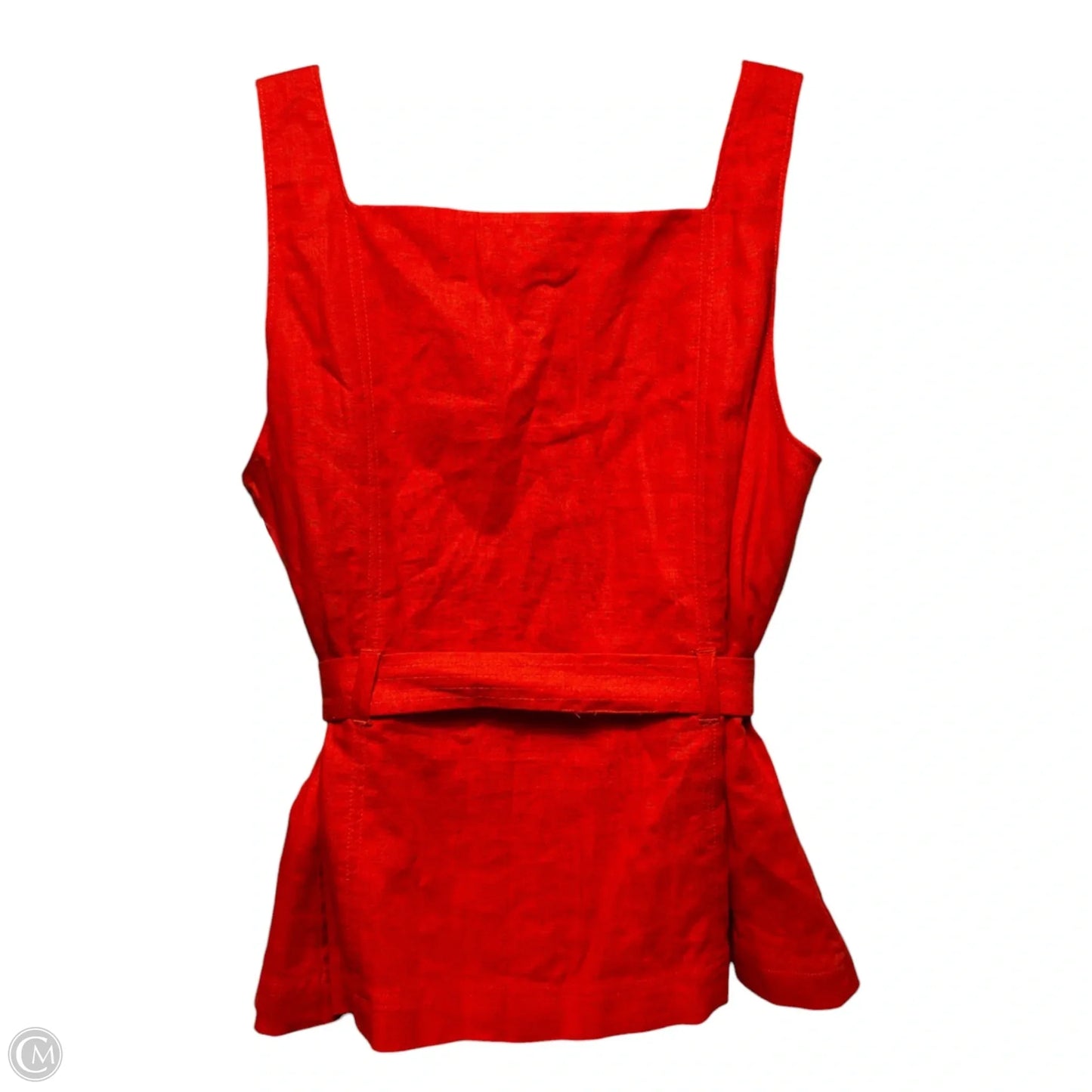 Linen Blend Belted Top Sleeveless By Ann Taylor In Orange, Size: 4