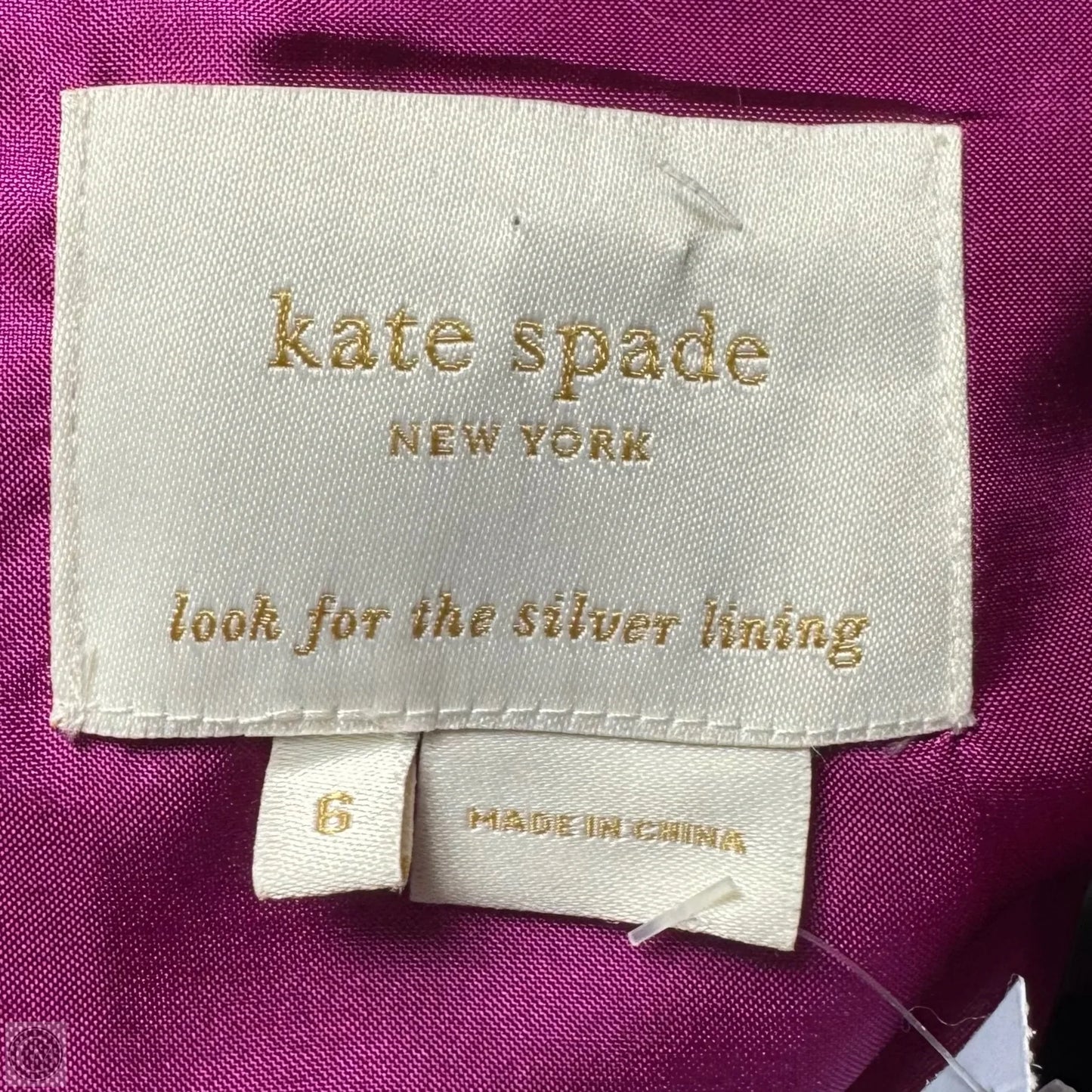 Blaine Silk Bow Dress Designer By Kate Spade In Purple, Size: 6