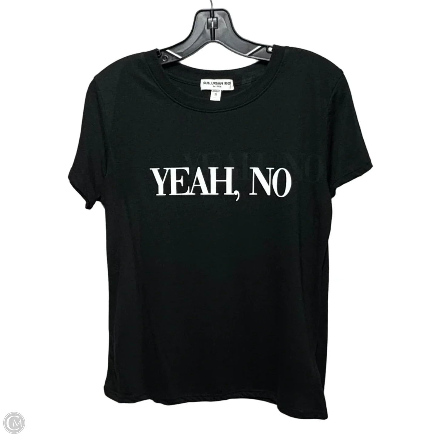 “YEAH, NO” Top Short Sleeve By sub_urban riot In Black, Size: S