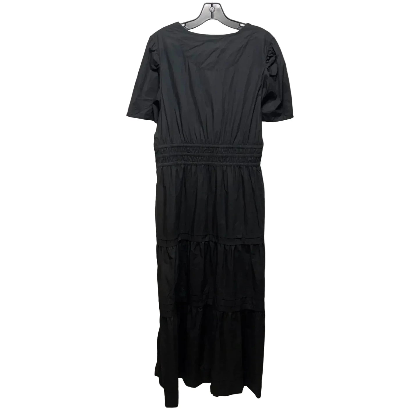 100% European Linen Tiered Maxi Dress By Quince In Black, Size: XL