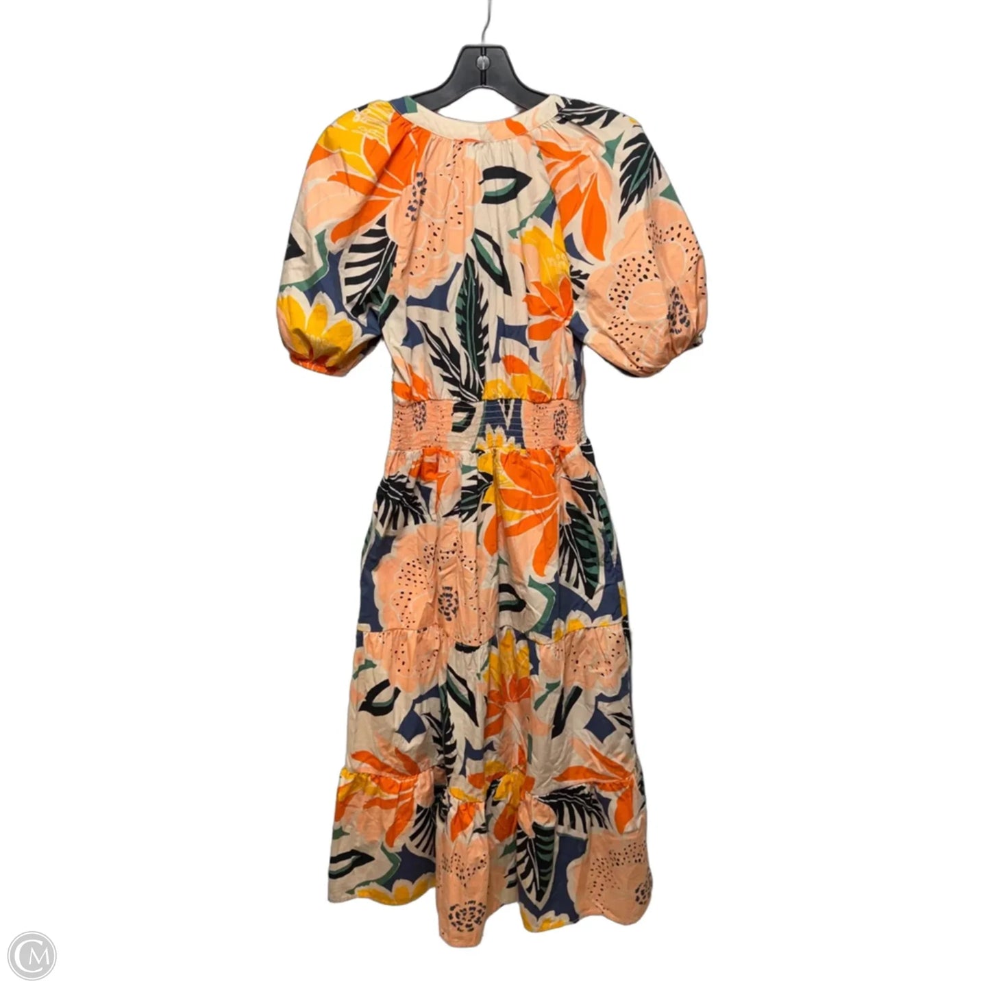 Orange Blossom Hacienda Midi Dress By Sugar Lips In Floral Print, Size: XS