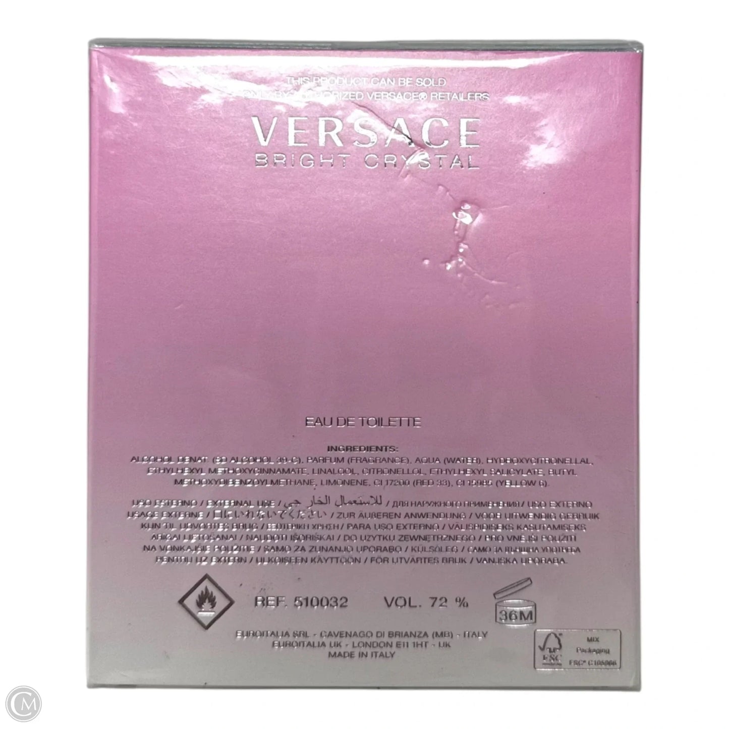 Bright Crystal Eau De Toilette Fragrance By Versace, 90 ml