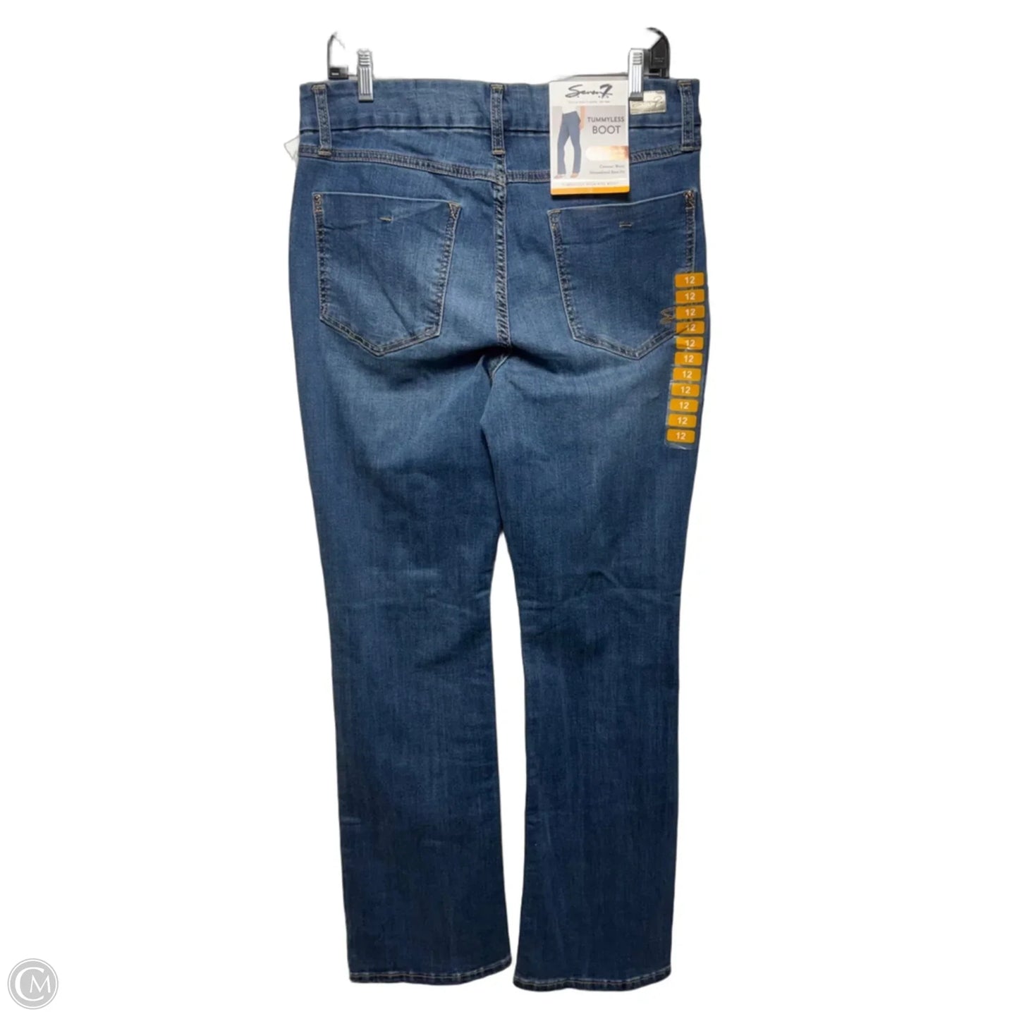 Jeans Boot Cut By Seven 7 In Blue Denim, Size: 12