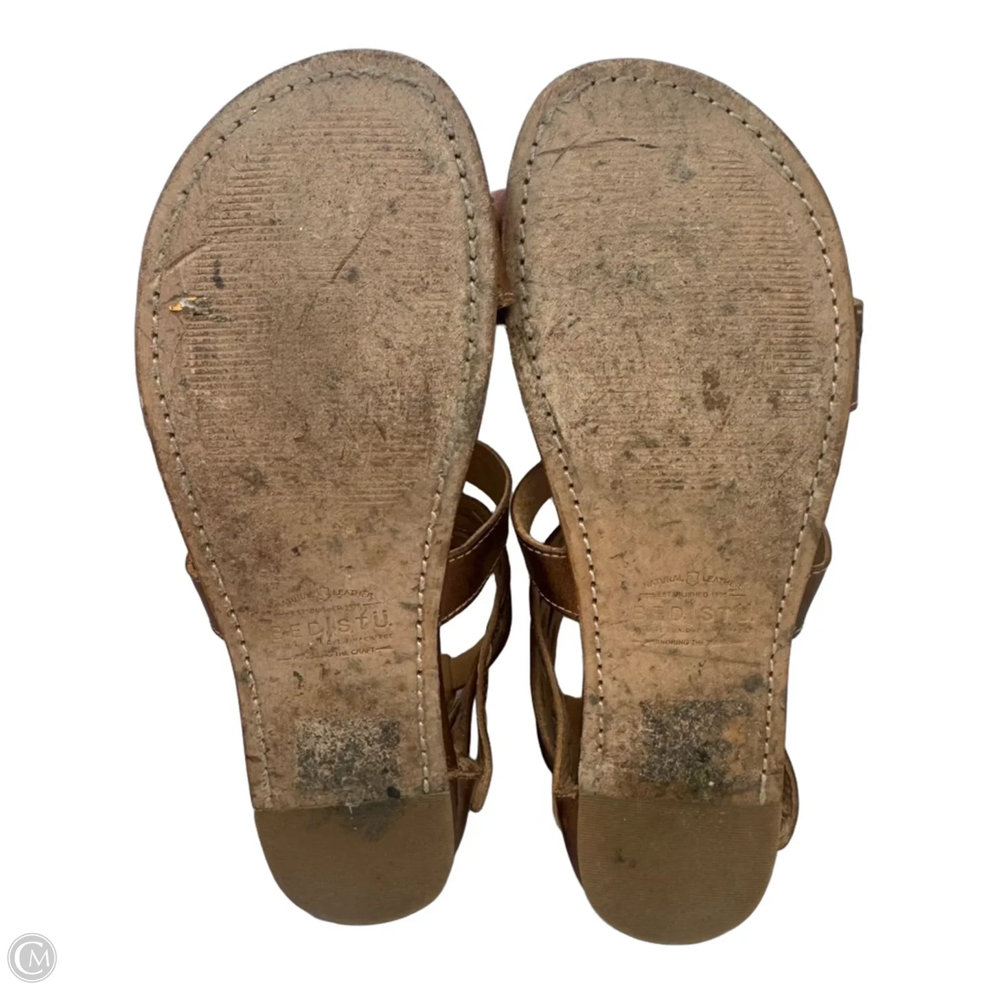 Gladiator Sandals Flats By Bed Stu In Brown, Size: 9.5