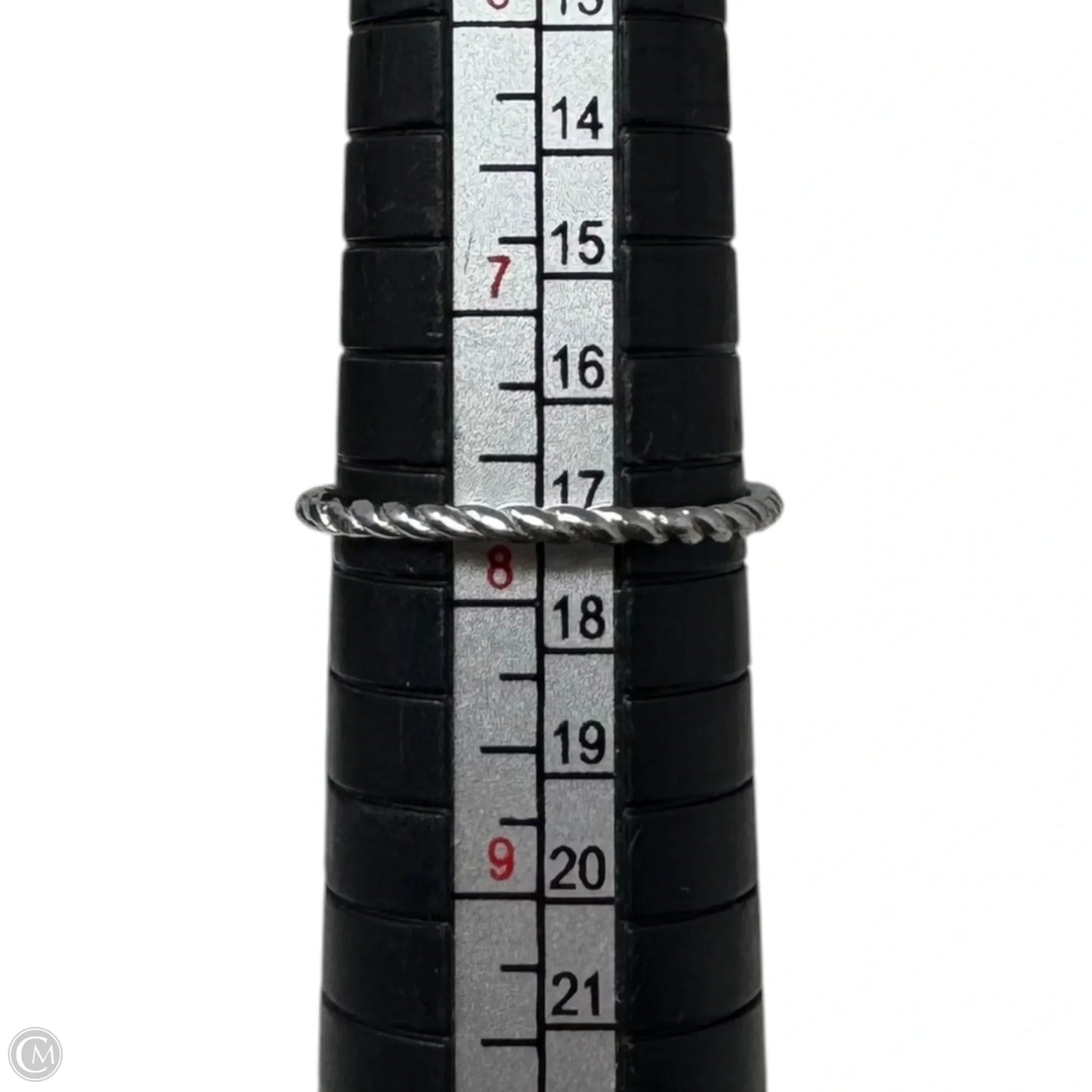 CZ Rope Band Ring Sterling Silver, Size: 8