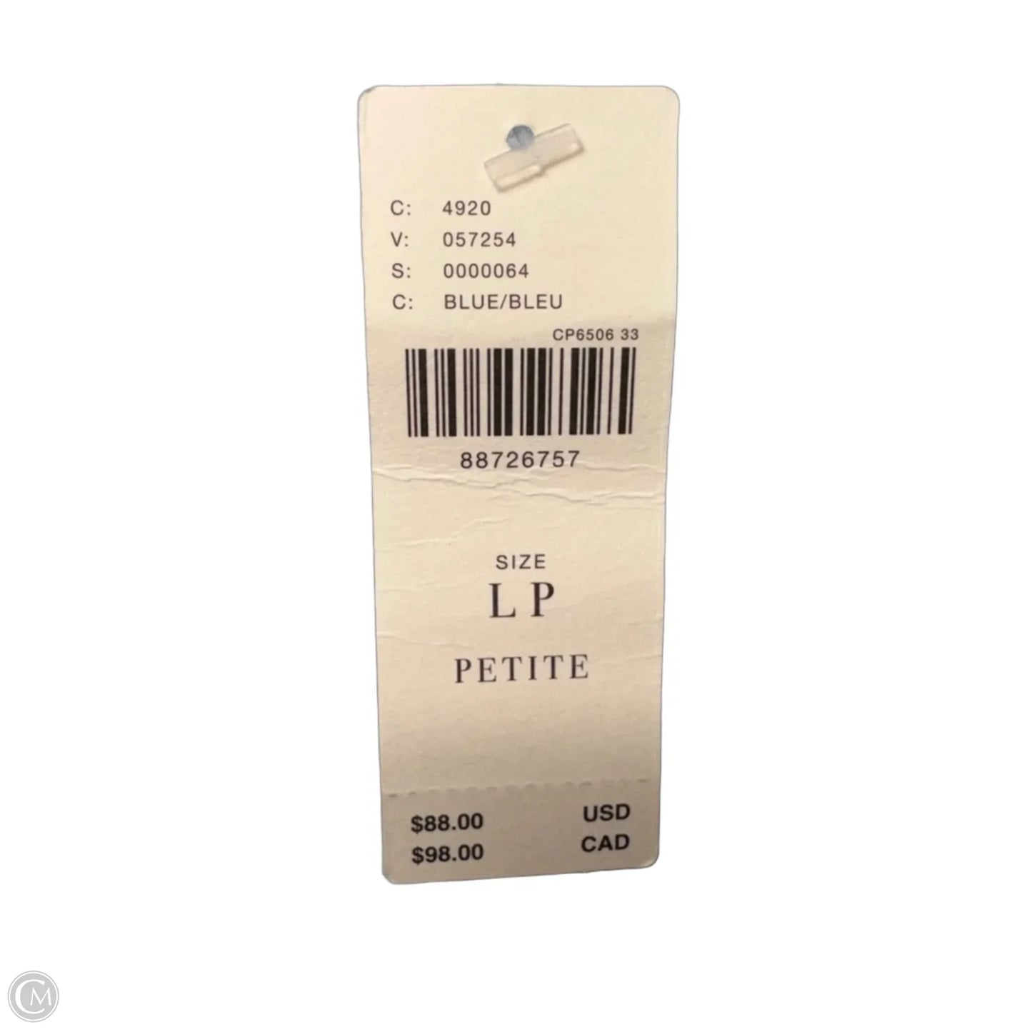 Dylon Short-Sleeve Wide-Placket Top By Anthropologie In Blue, Size: L Petite