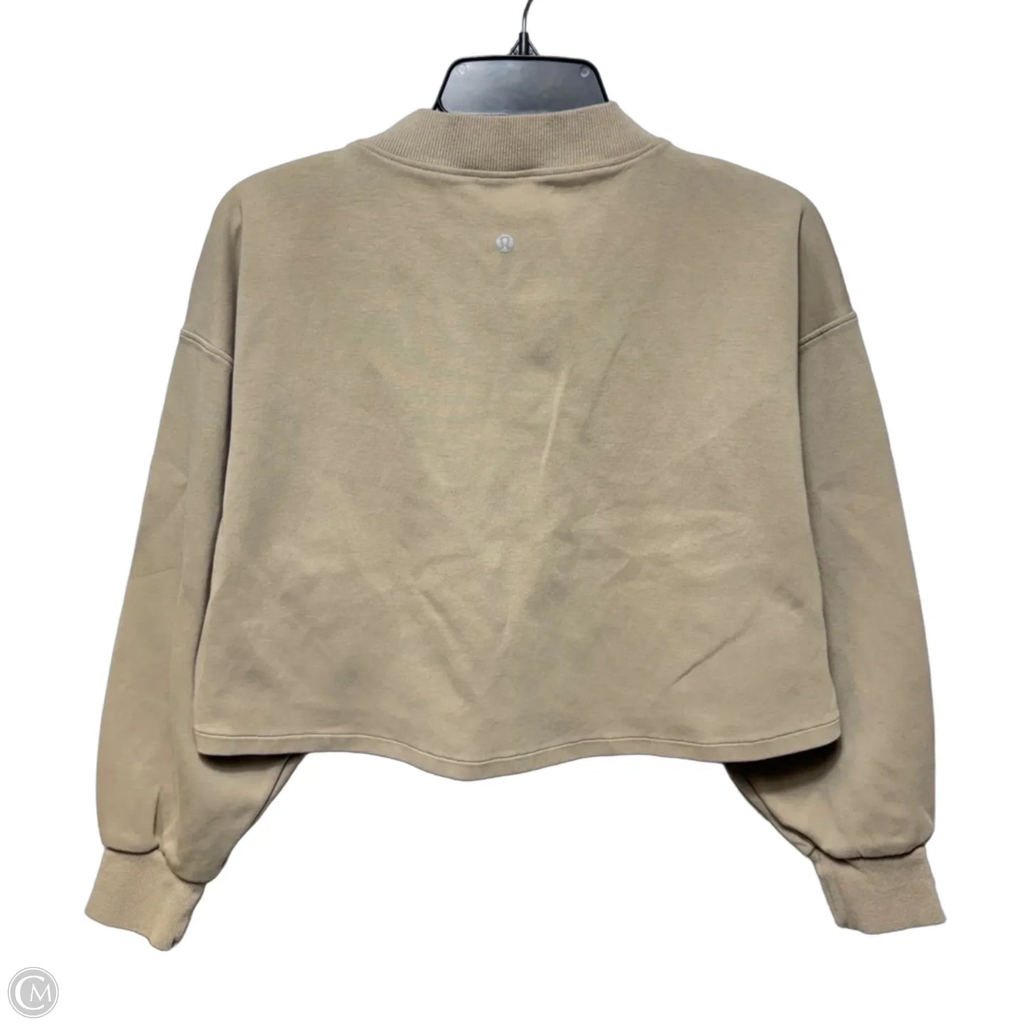 Cropped Athletic Sweatshirt Crewneck By Lululemon In Tan, Size: S (estimated)
