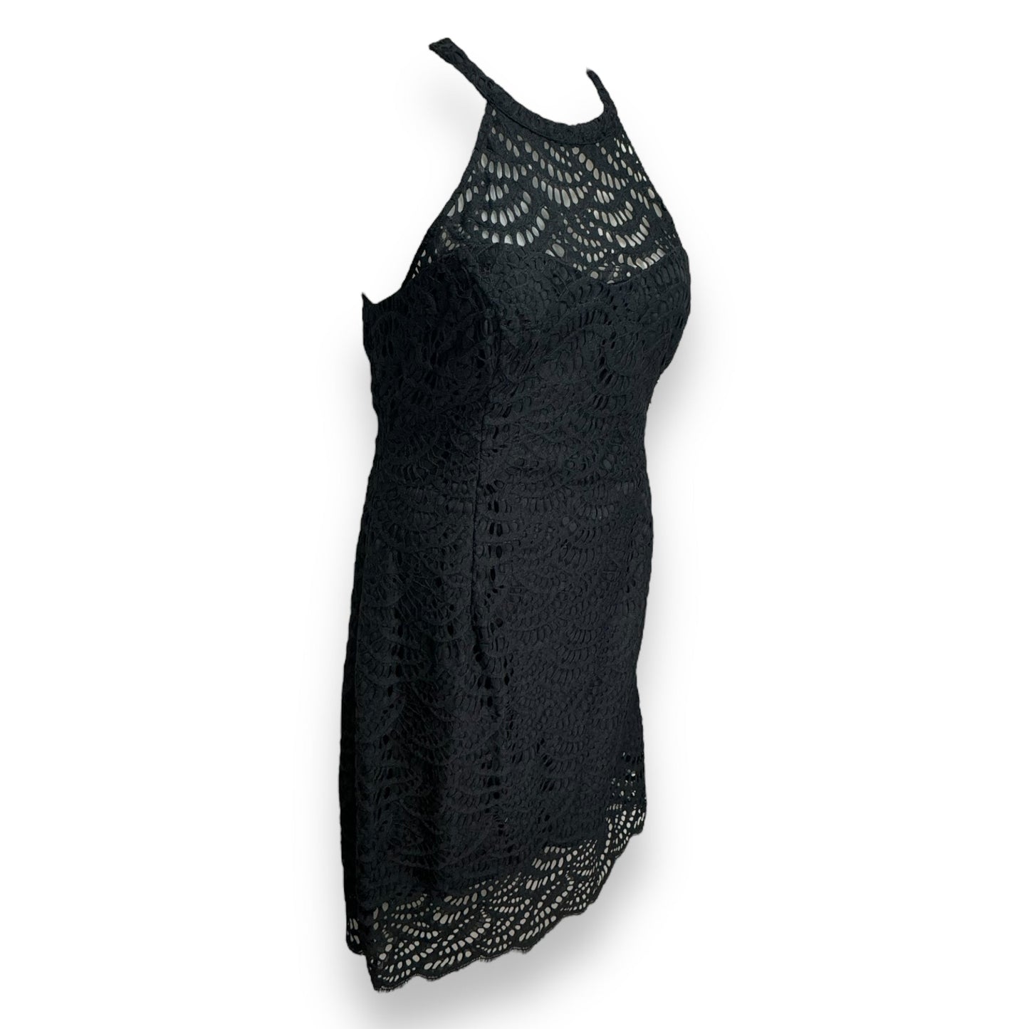 Kenna Dress Designer By Lilly Pulitzer In Onyx Scalloped Fan Lace, Size: M