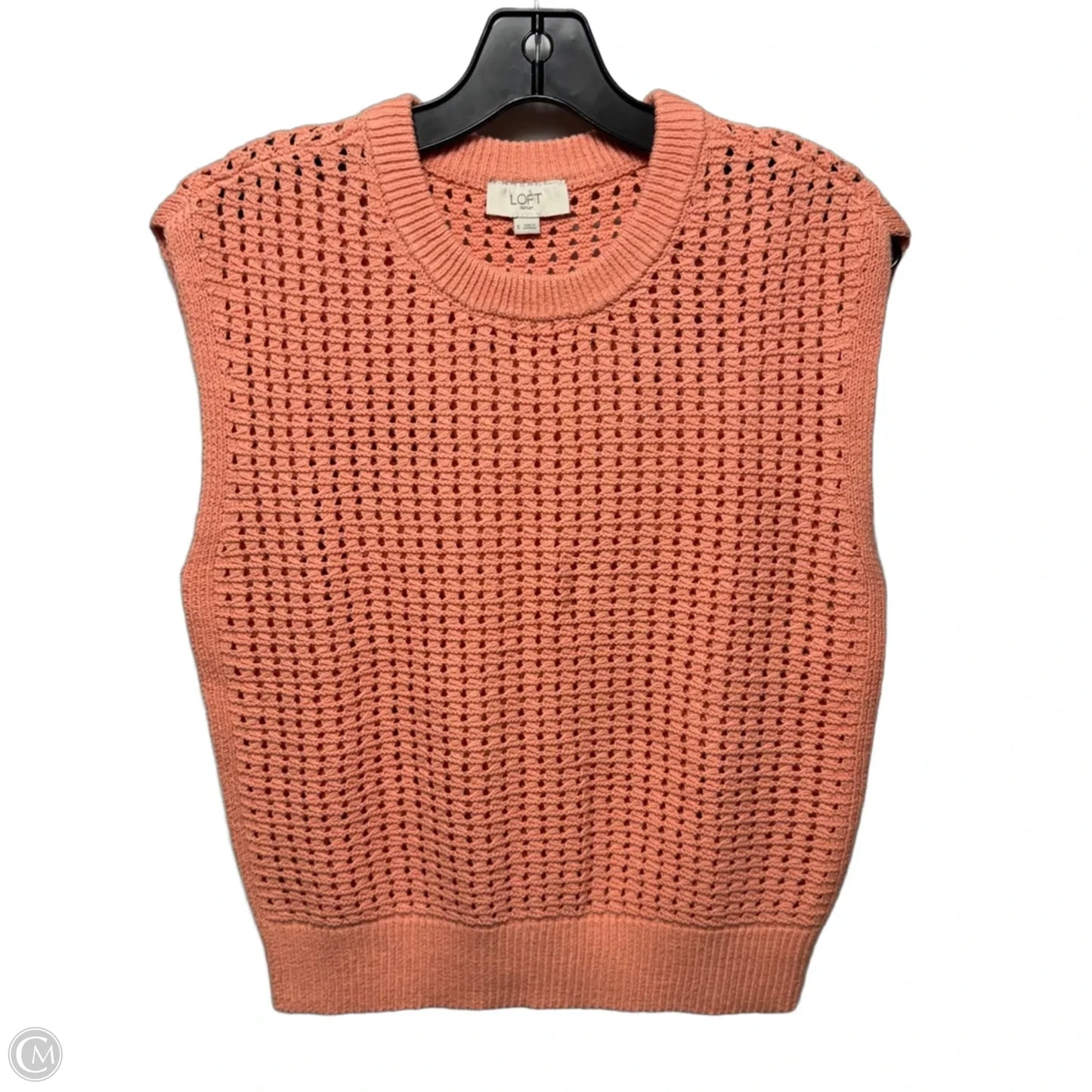 Open Knit Vest Sweater By Loft In Orange, Size: S