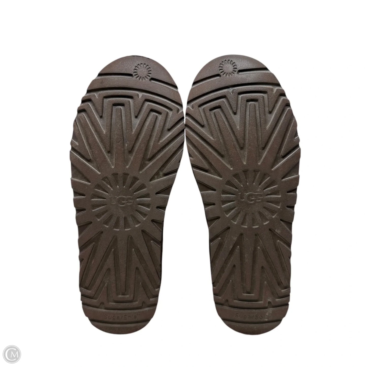 Classic Cardi Cabled Knit Boots Designer By Ugg In Brown, Size: 10