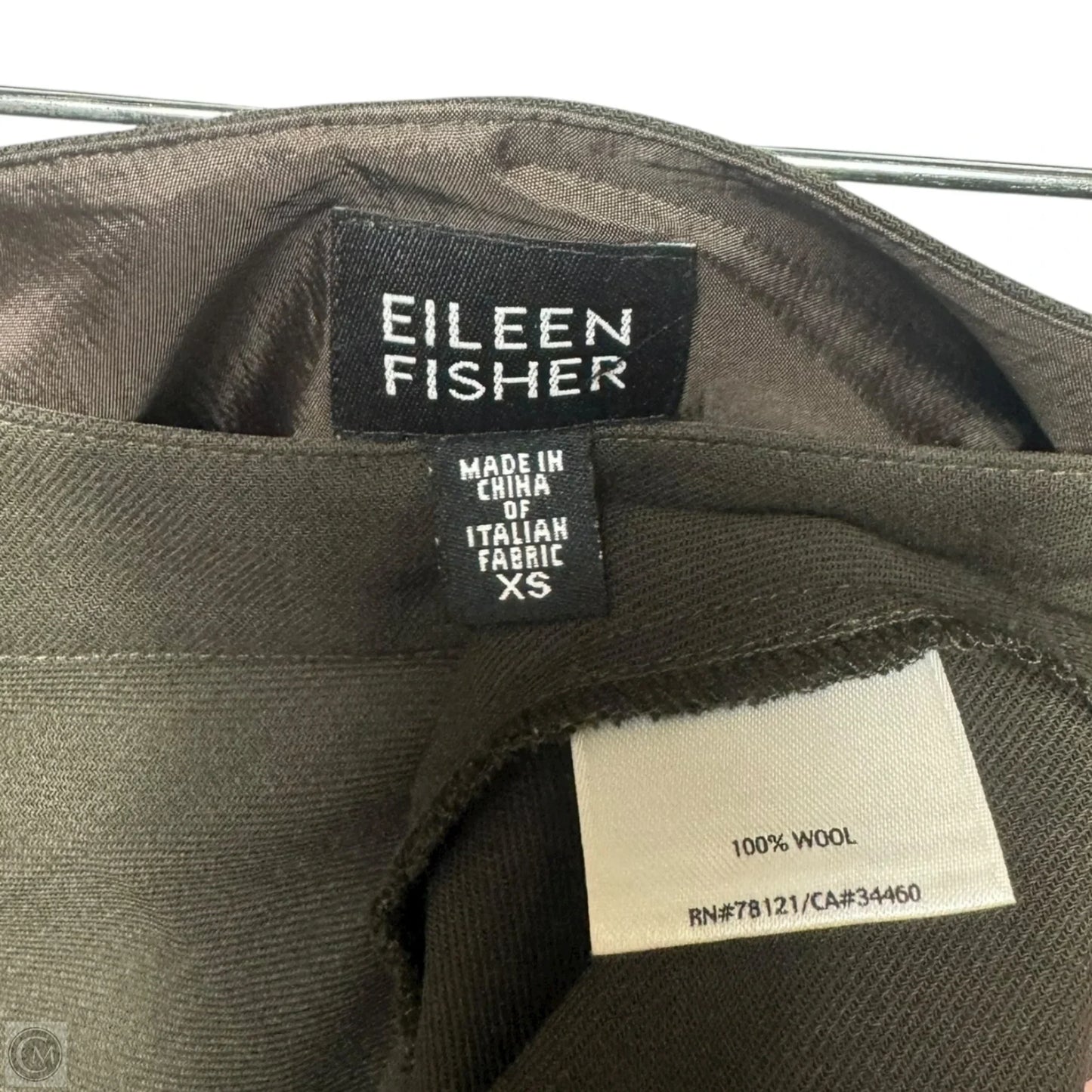 Wool A Line Skirt By Eileen Fisher In Green, Size: XS