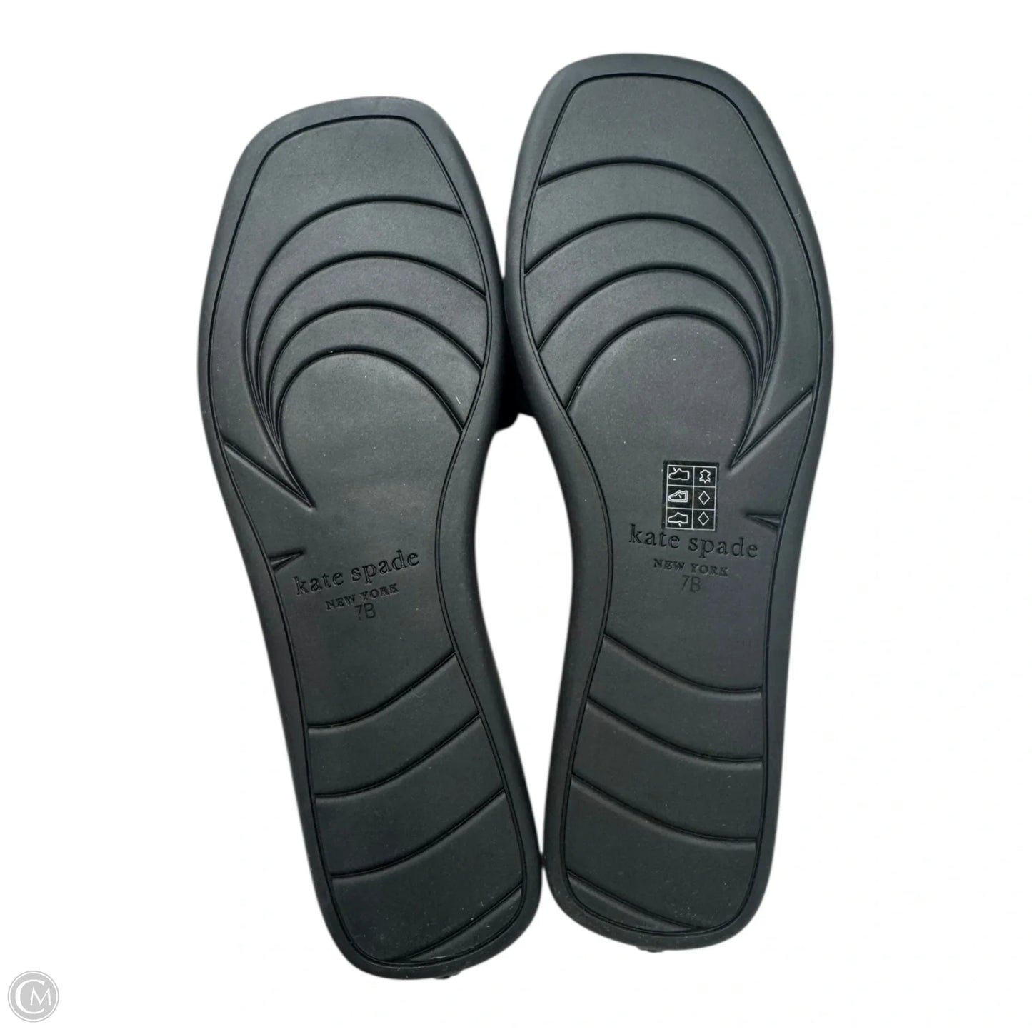 Logo Slide Sandals Designer By Kate Spade In Black, Size: 7