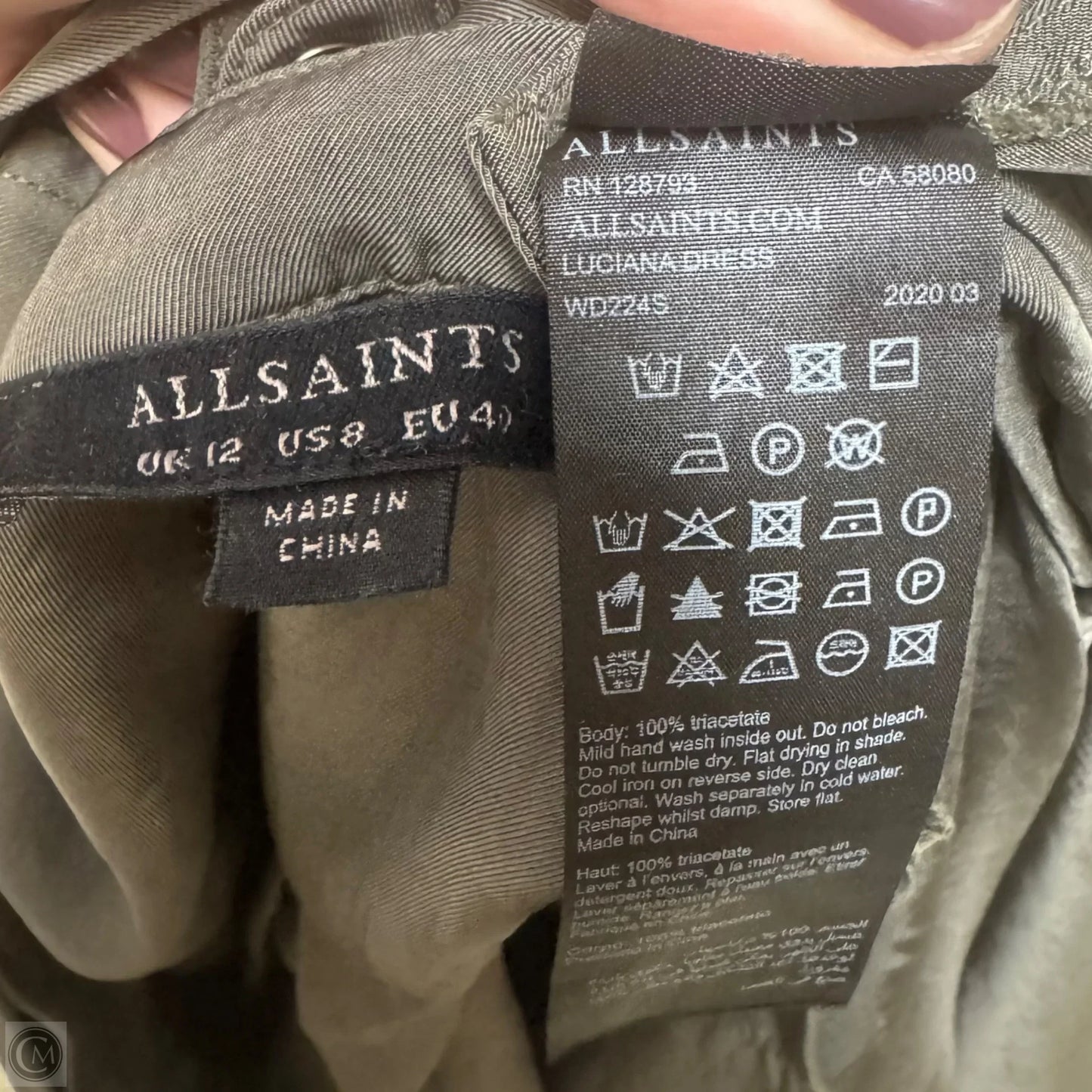 Luciana Midi Shirt Dress Designer By AllSaints In Green, Size: 8