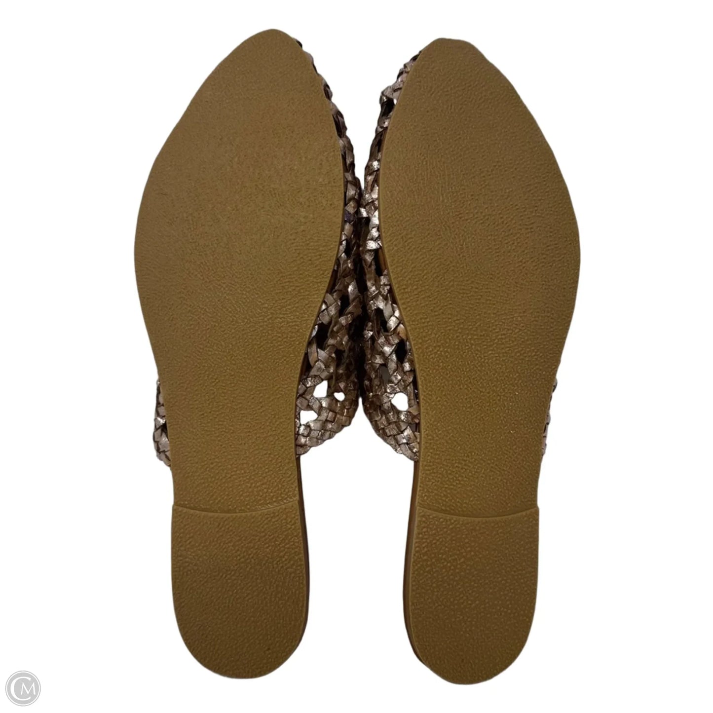 Metallic Woven Mule Sandals Flats By Coconuts In Rose Gold, Size: 7