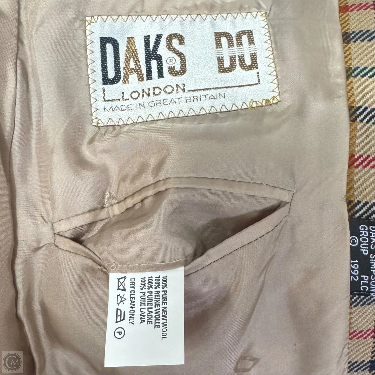 Vintage Wool Blazer By Dak’s In Checkered Pattern, Size: 6